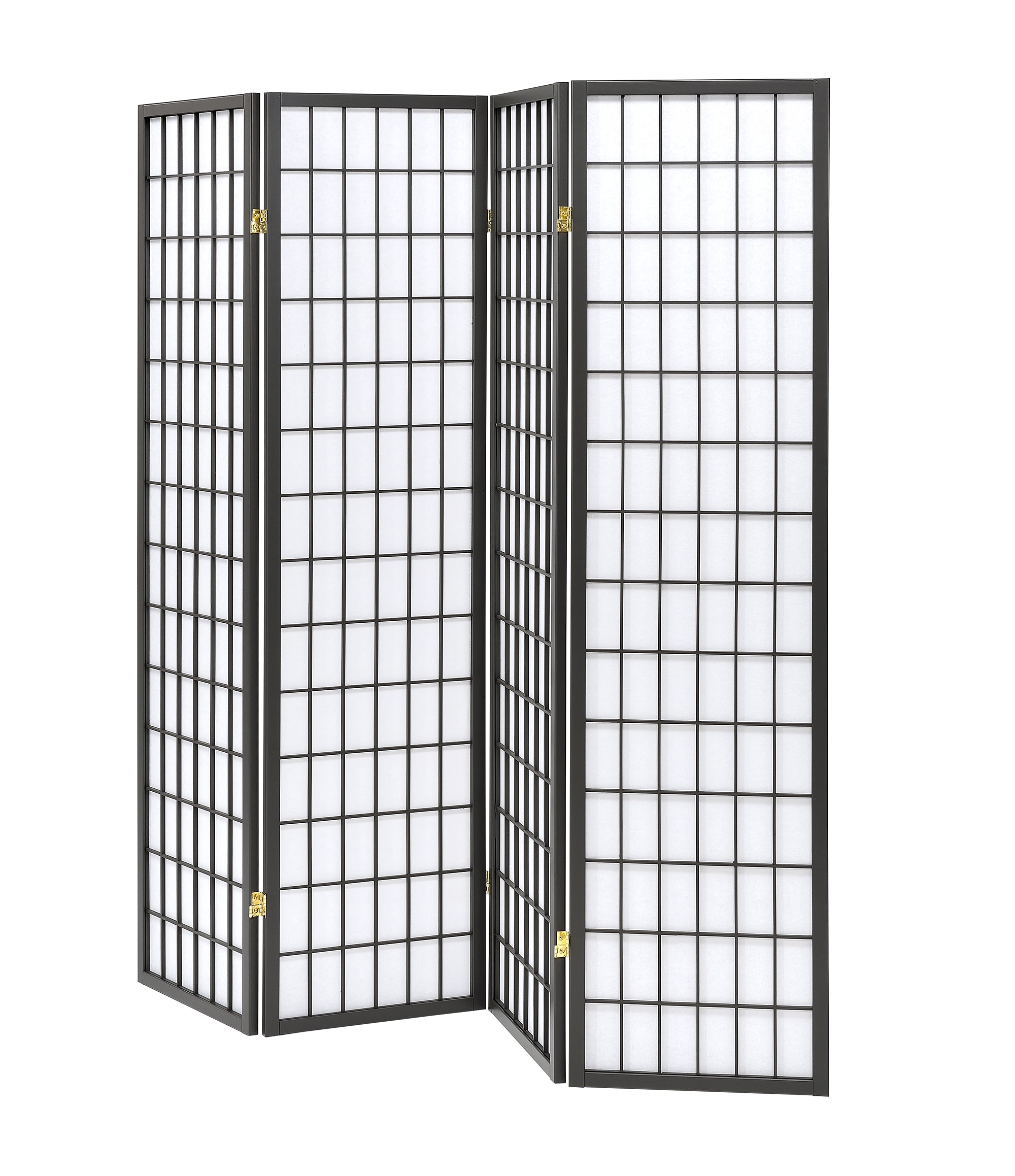 Roberto 4-panel Folding Screen Dark Grey and White