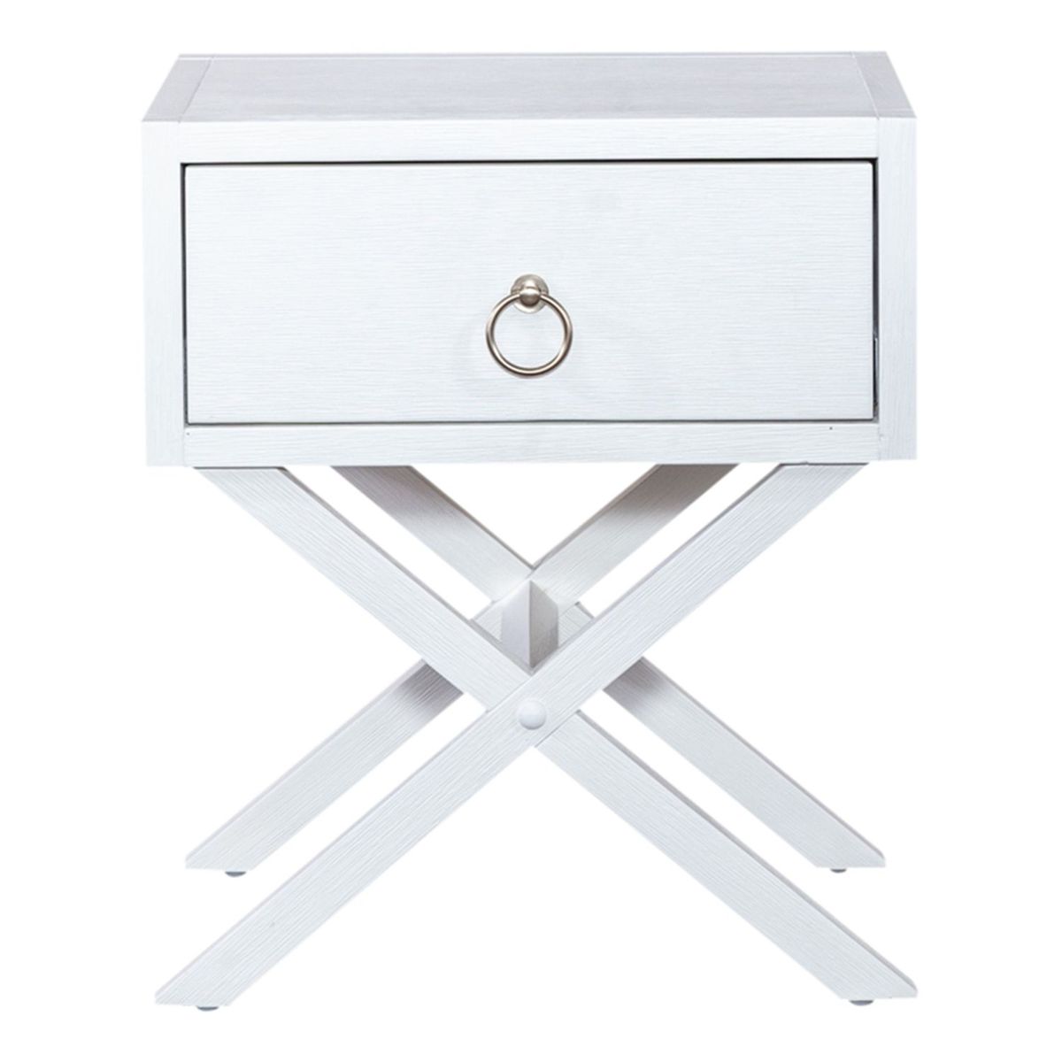 Liberty Furniture Midnight 1 Drawer Accent Table in Wire Brushed White image