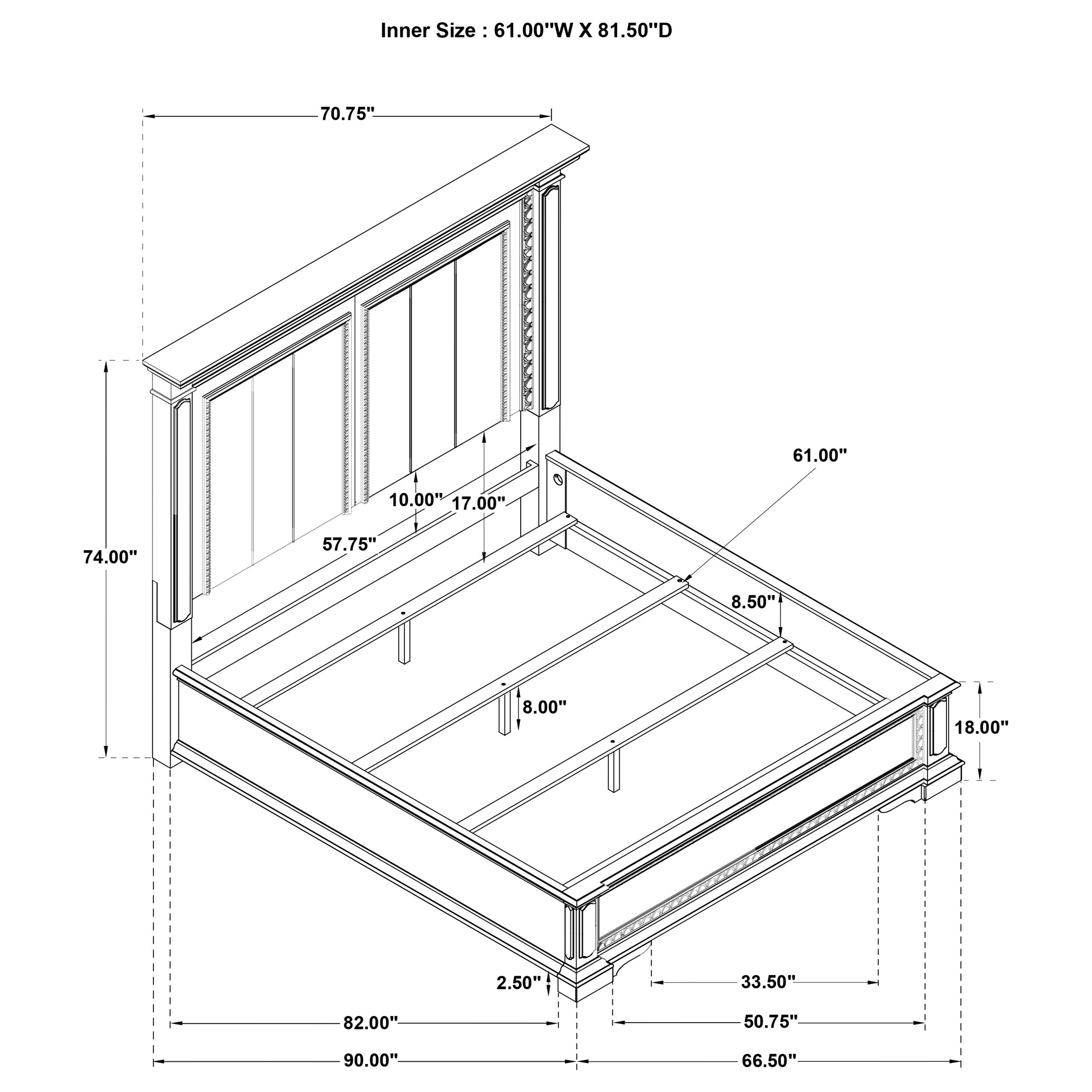 McKinney Panel Bed with LED Lighting