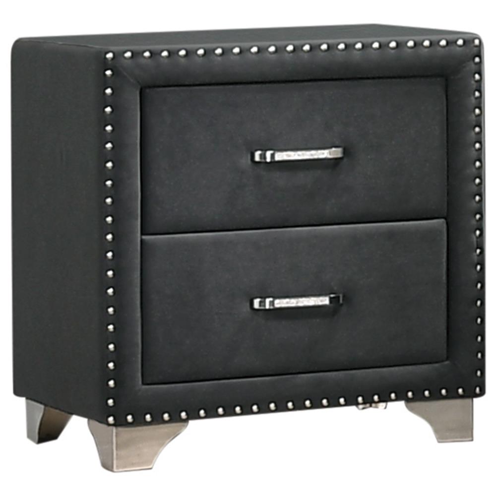 Melody 2-drawer Upholstered Nightstand Grey image