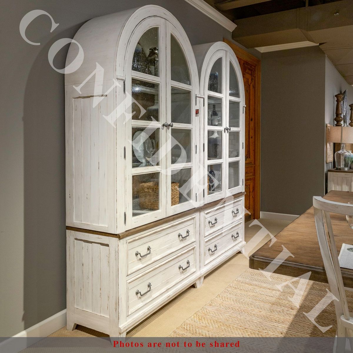 Liberty Furniture River Place Curio Cabinet in Riverstone White & Tobacco image
