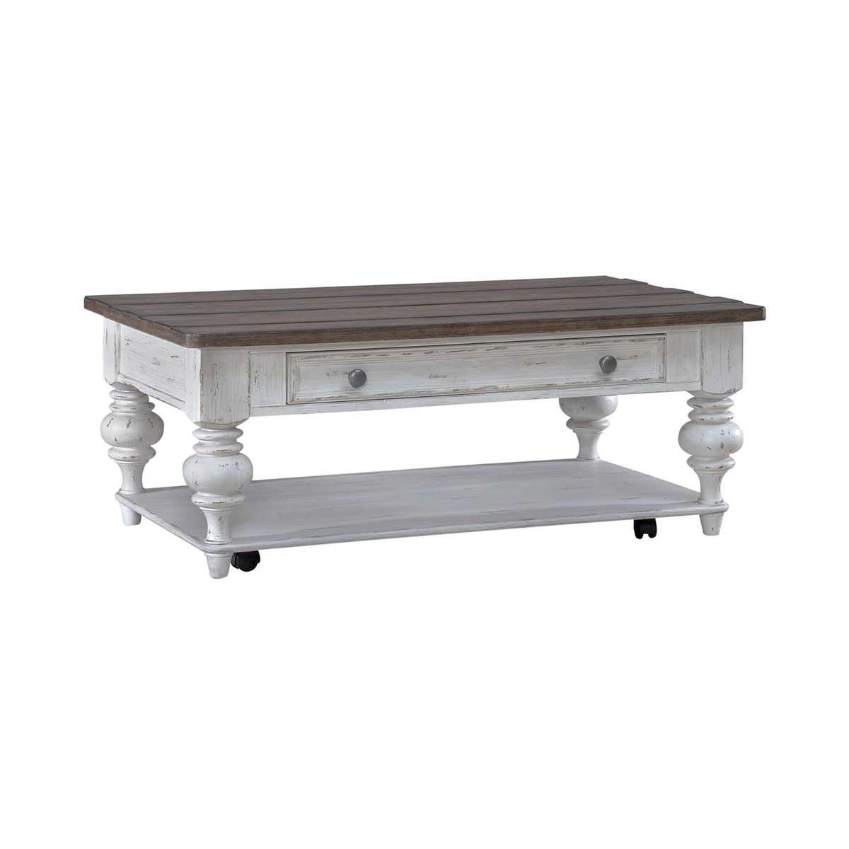 Liberty Furniture River Place Cocktail Table in Riverstone White & Tobacco image