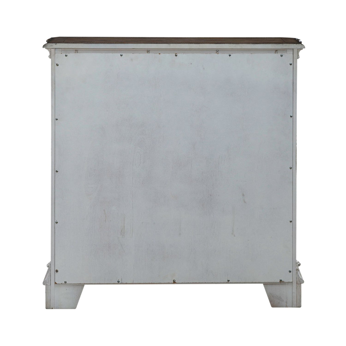 Liberty Furniture Magnolia Manor Accent Cabinet in Antique White & Weathered Bark EST SHIP TIME APPX 4 WEEKS