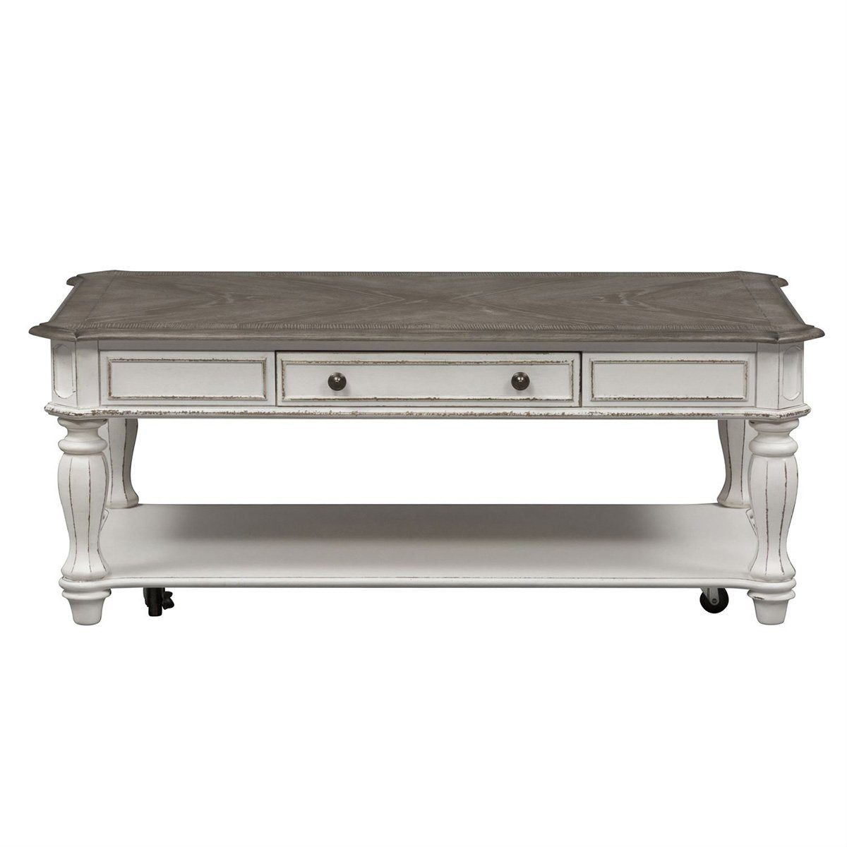 Liberty Magnolia Manor Rectangular Cocktail Table in Antique White