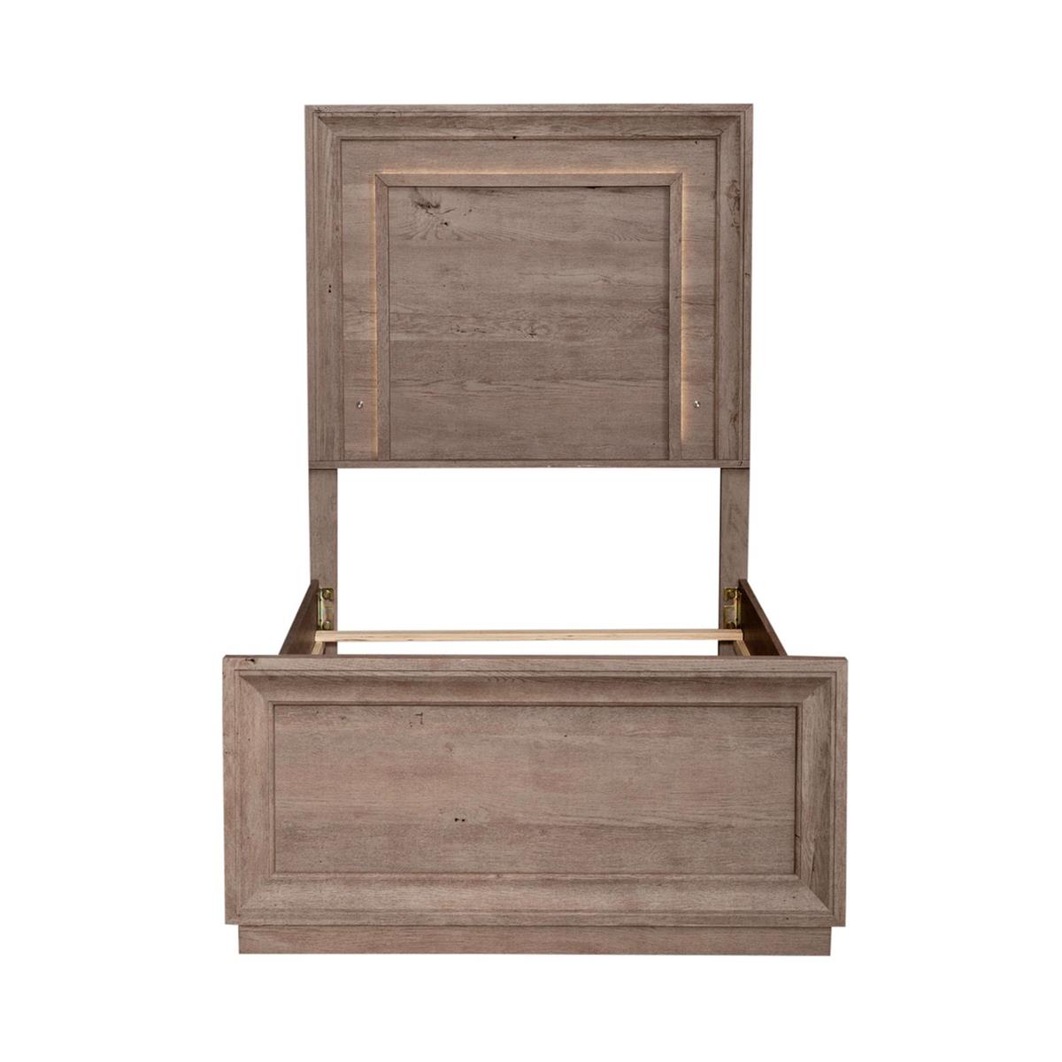 Liberty Furniture Horizons Twin Panel Bed with HB Lights in Graystone
