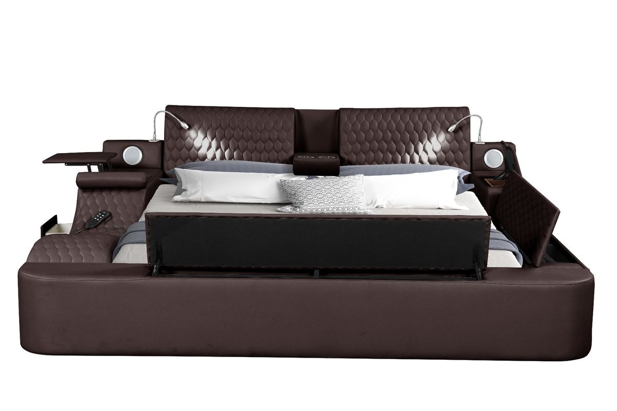 Galaxy Home Zoya Modern Style Queen Bed in Brown image