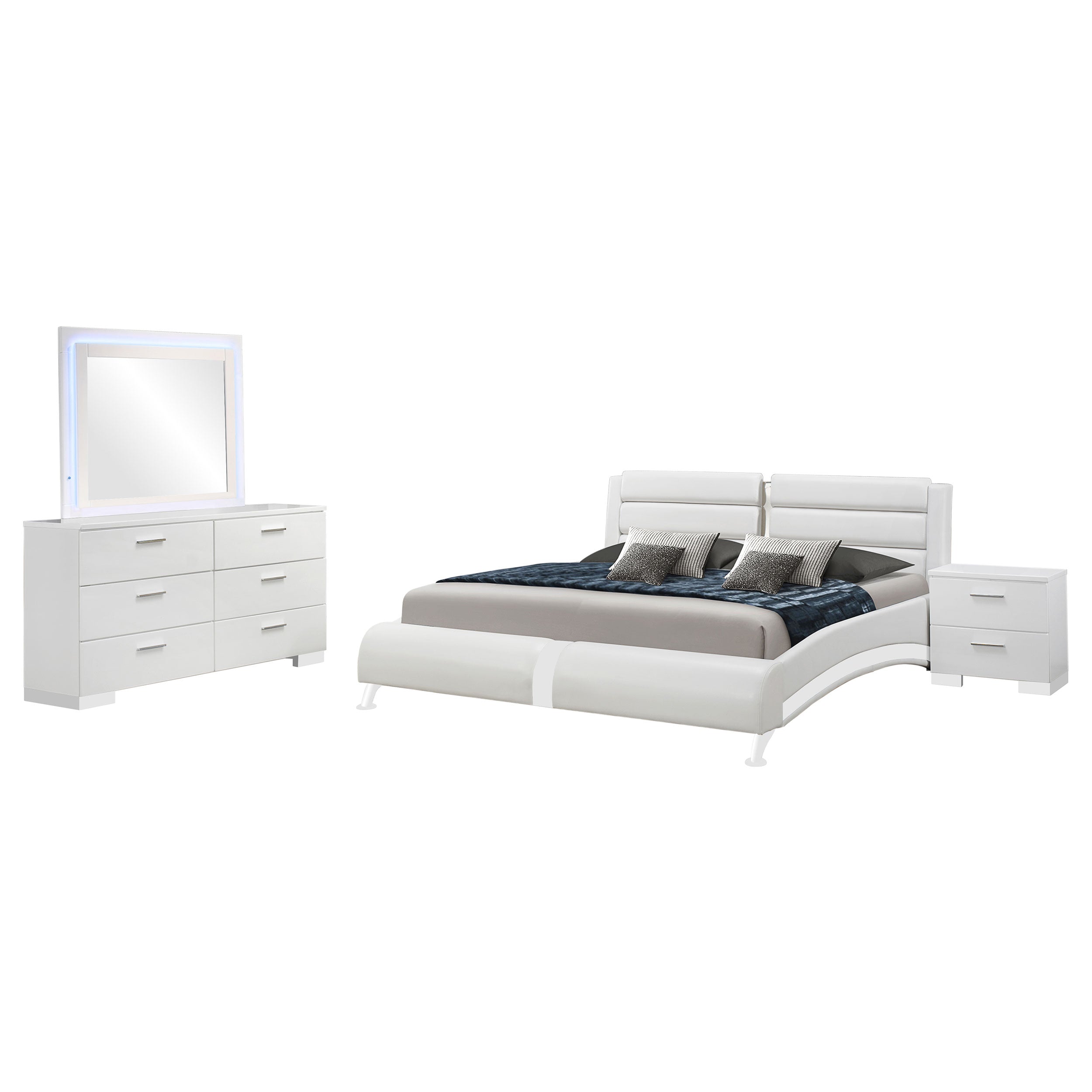 Jeremaine 5 Pc Bedroom Sets White