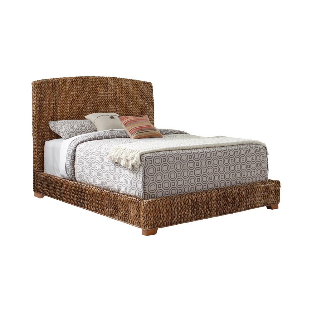 Laughton Hand-Woven Banana Leaf Eastern King Bed Amber image