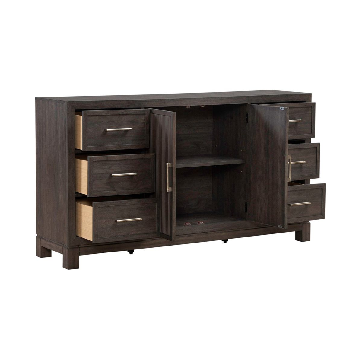 Liberty Furniture Modern Edge 2 Door 6 Drawer Dresser in Caffe
