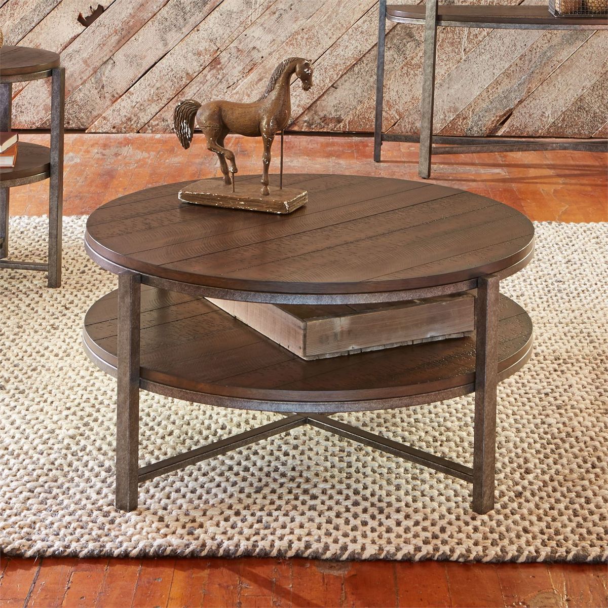 Liberty Breckinridge Round Cocktail Table in Mahogany