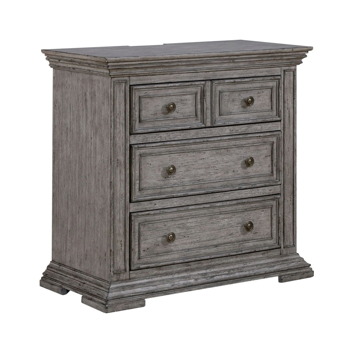 Liberty Furniture Big Valley Bedside Chest with Charging Station in Graystone image