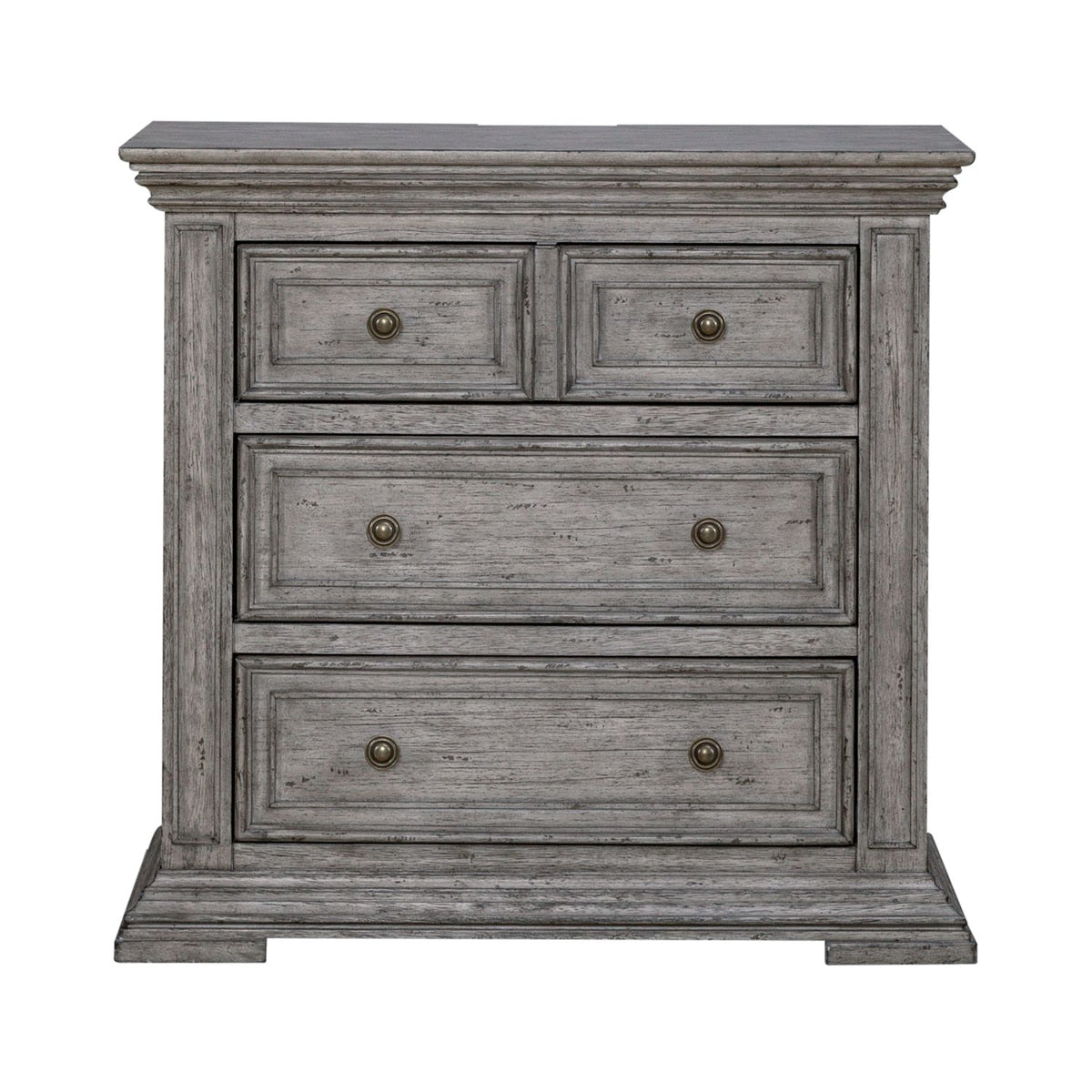 Liberty Furniture Big Valley Bedside Chest with Charging Station in Graystone