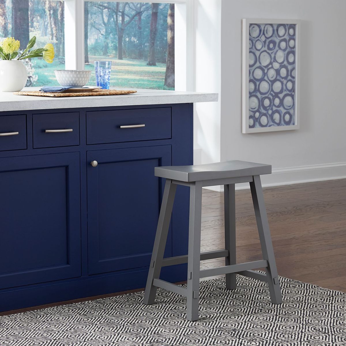 Liberty Furniture Creations II 24 Inch Sawhorse Barstool in Gray (Set of 2)