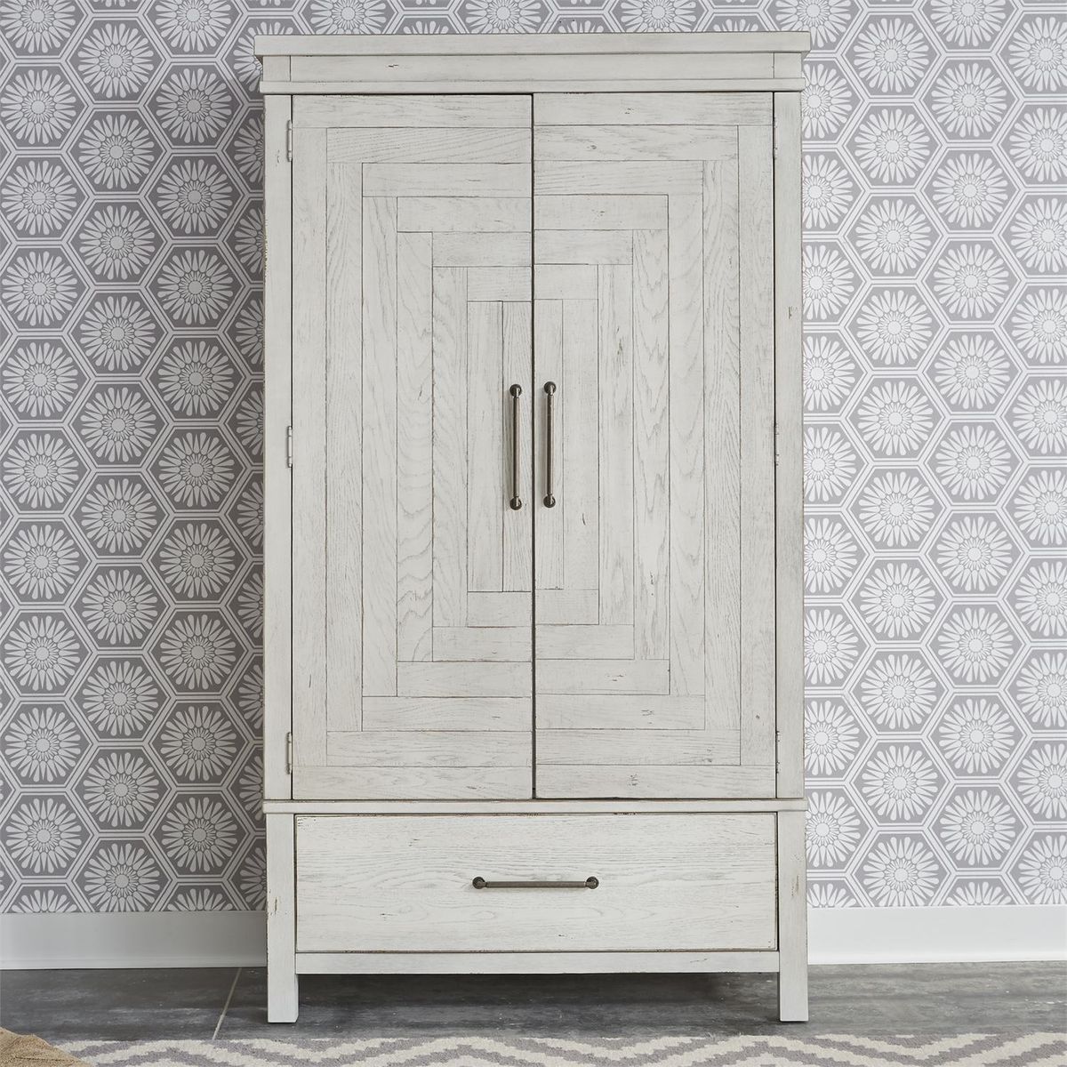 Liberty Modern Farmhouse Armoire in White