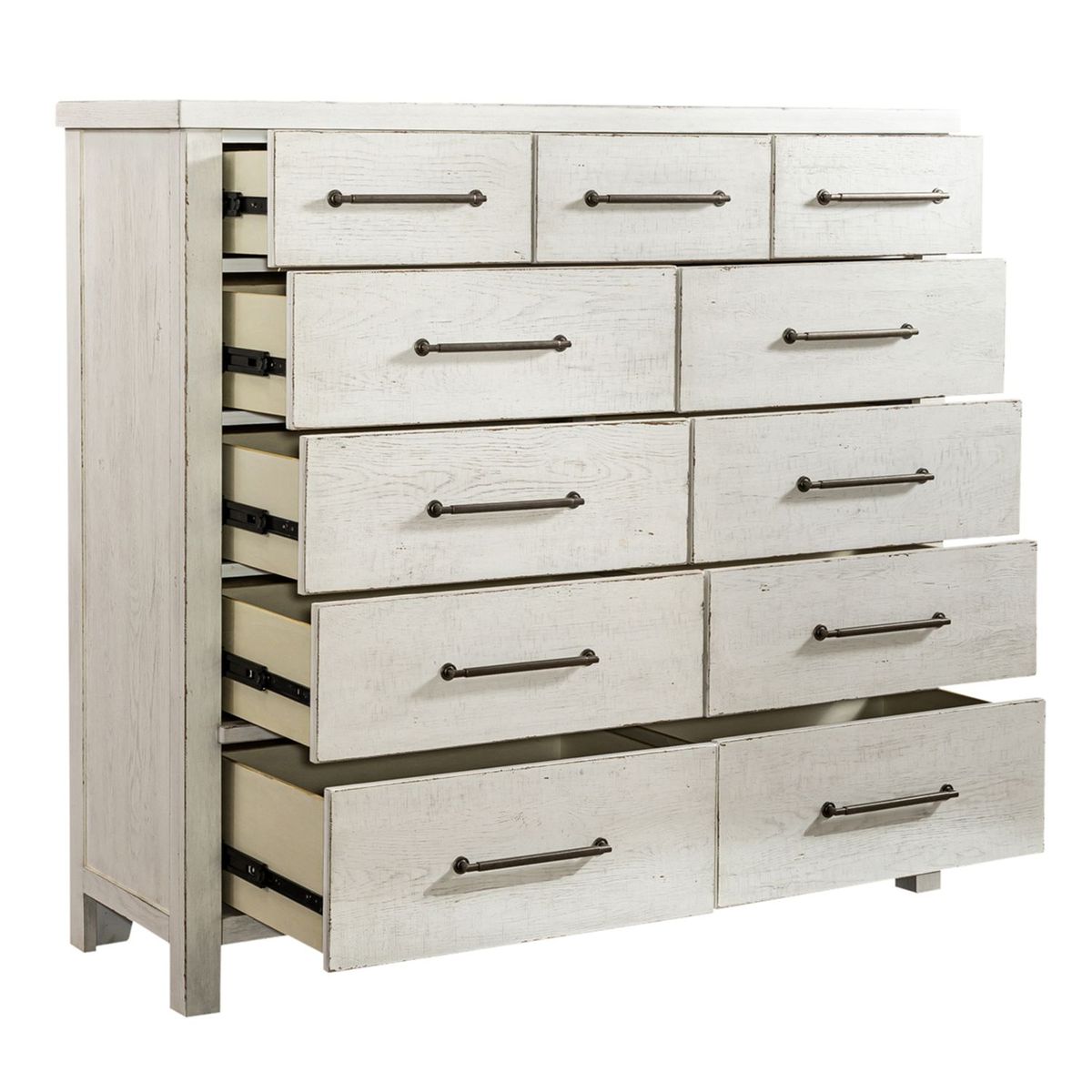 Liberty Furniture Modern Farmhouse 11 Drawer Chesser in Flea Market White