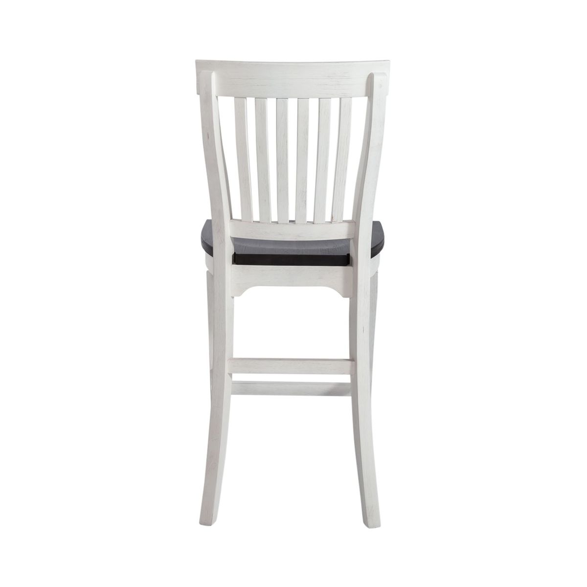Liberty Furniture Allyson Park Counter Height Slat Back Chair in White with Charcoal (Set of 2)