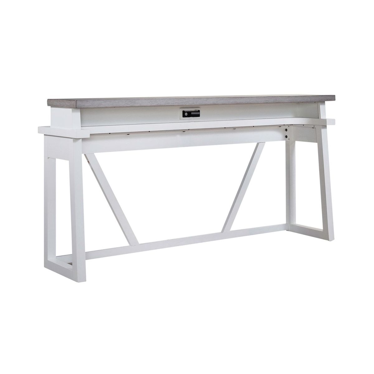 Liberty Furniture Palmetto Heights Console Bar Table in Shell White & Driftwood image
