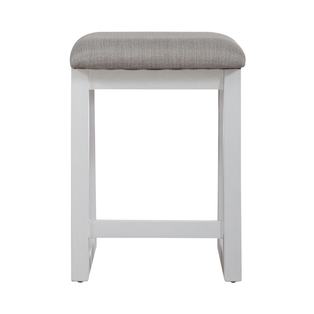 Liberty Furniture Palmetto Heights Upholstered Swivel Stool in Shell White & Driftwood