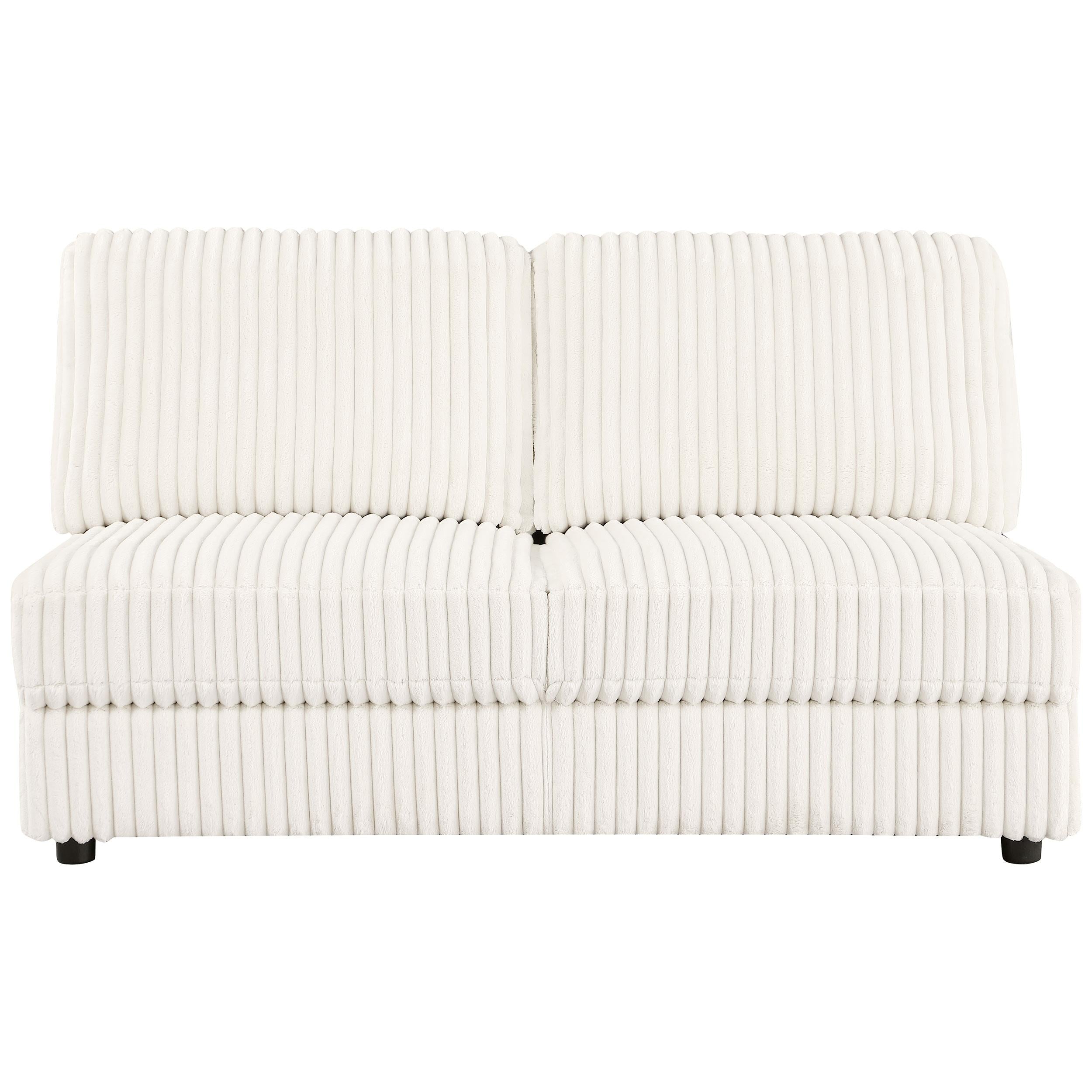 Emberson Upholstered Armless Loveseat Ivory