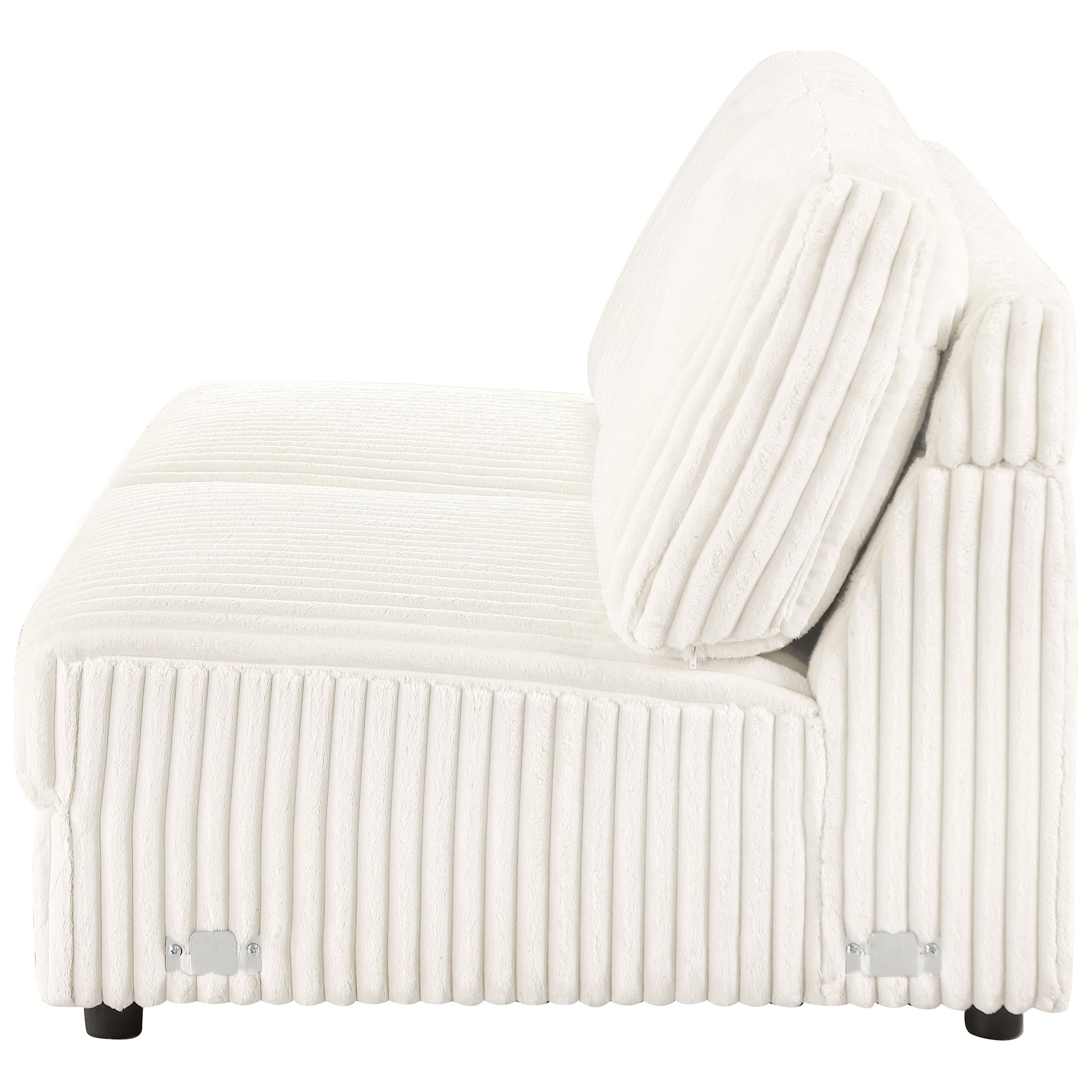 Emberson Upholstered Armless Loveseat Ivory