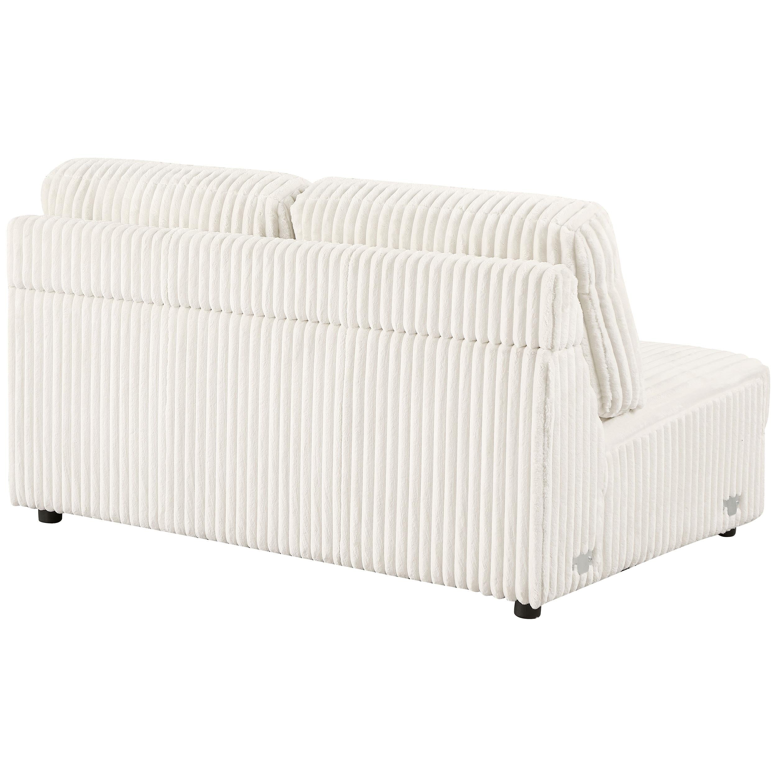 Emberson Upholstered Armless Loveseat Ivory