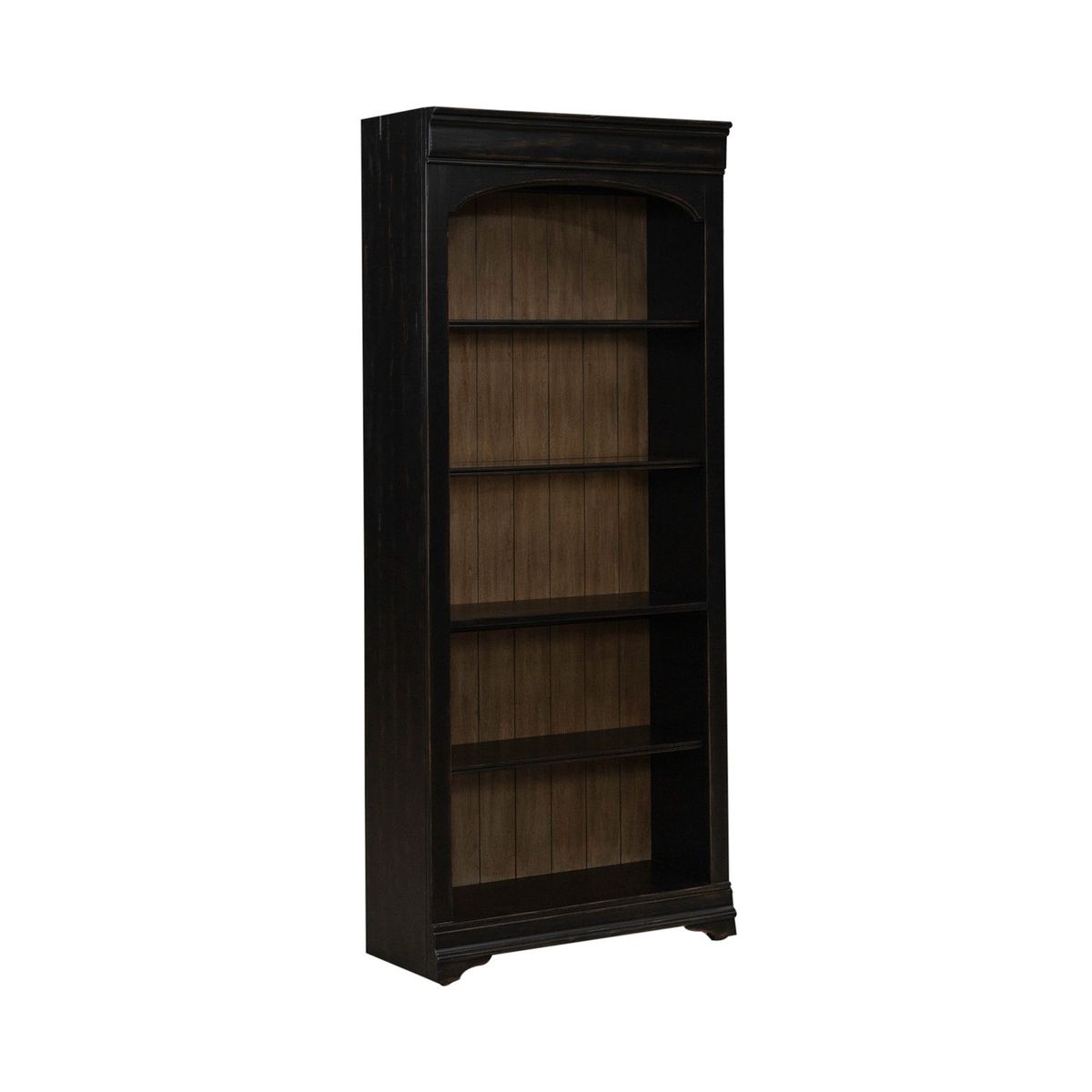 Liberty Furniture Meritage 2pc Bunching Bookcase in Aged Charcoal w/ Rub Thru/Caramel image