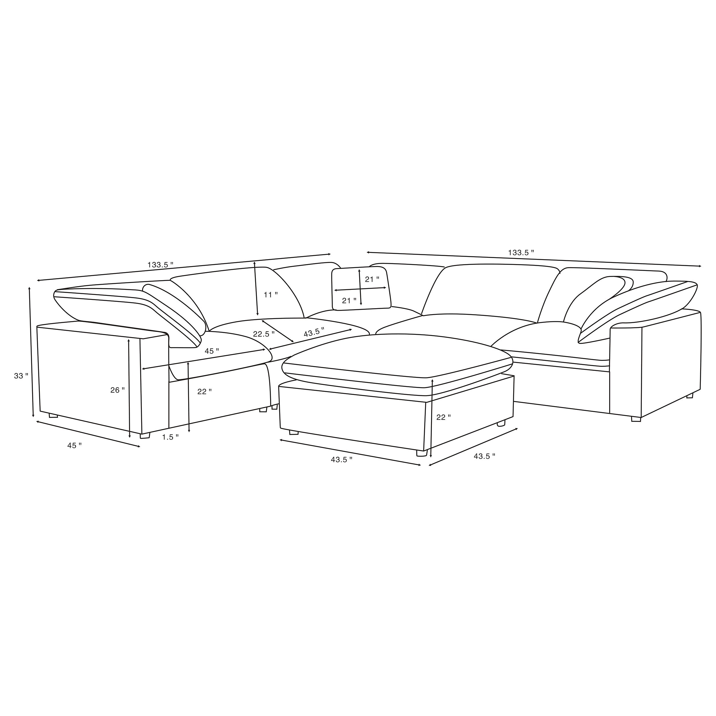 Raleigh Modular Sectionals Upholstered