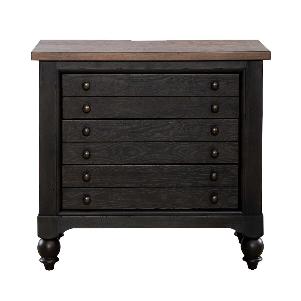Liberty Furniture Americana Farmhouse 6 Drawer Bedside Chest in Black image