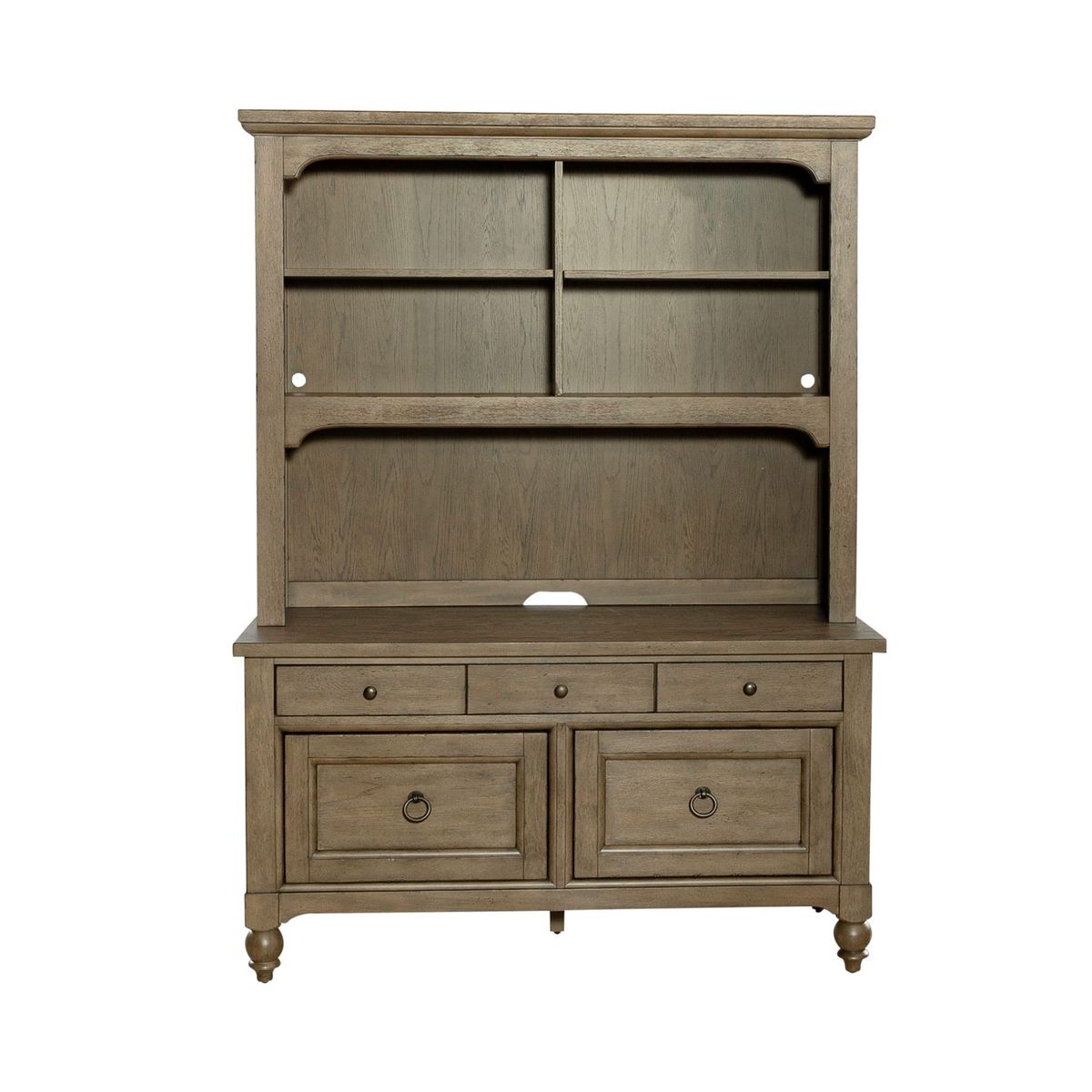 Liberty Furniture Americana Farmhouse Credenza & Hutch in Dusty Taupe