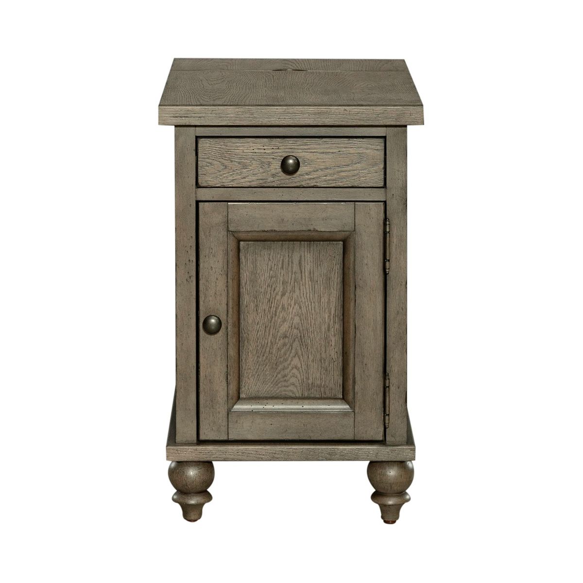 Liberty Furniture Americana Farmhouse Chair Side Table in Dusty Taupe