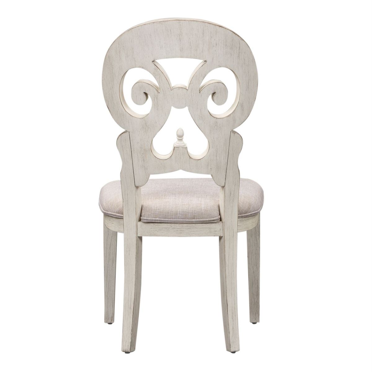 Liberty Furniture Farmhouse Reimagined Splat Back Side Chair (RTA) in Antique White (Set of 2)
