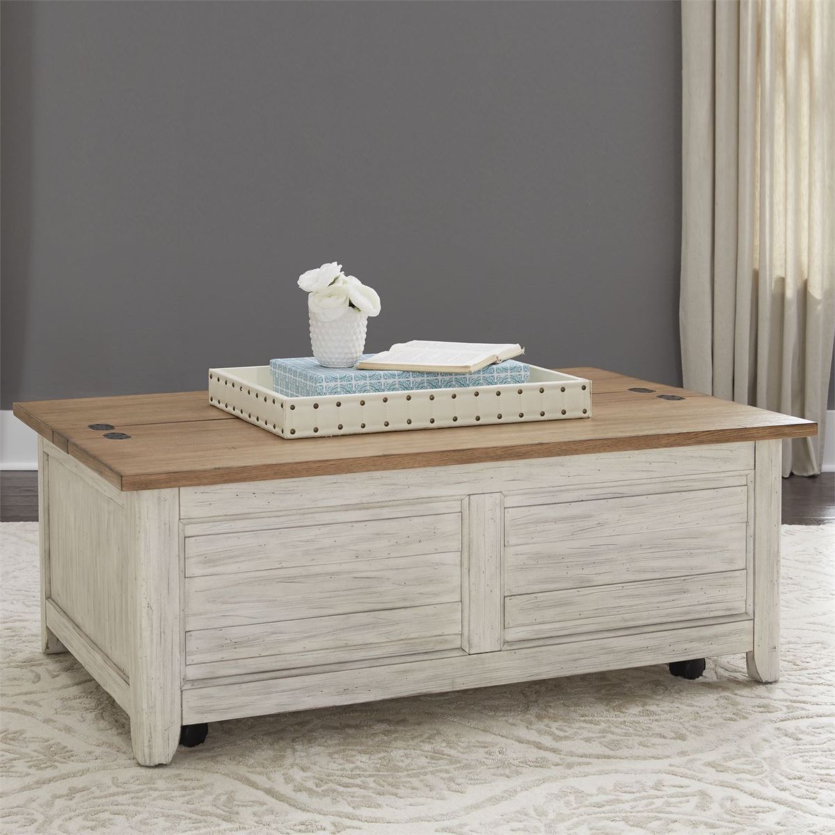 Liberty Farmhouse Reimagined Storage Trunk in Antique White