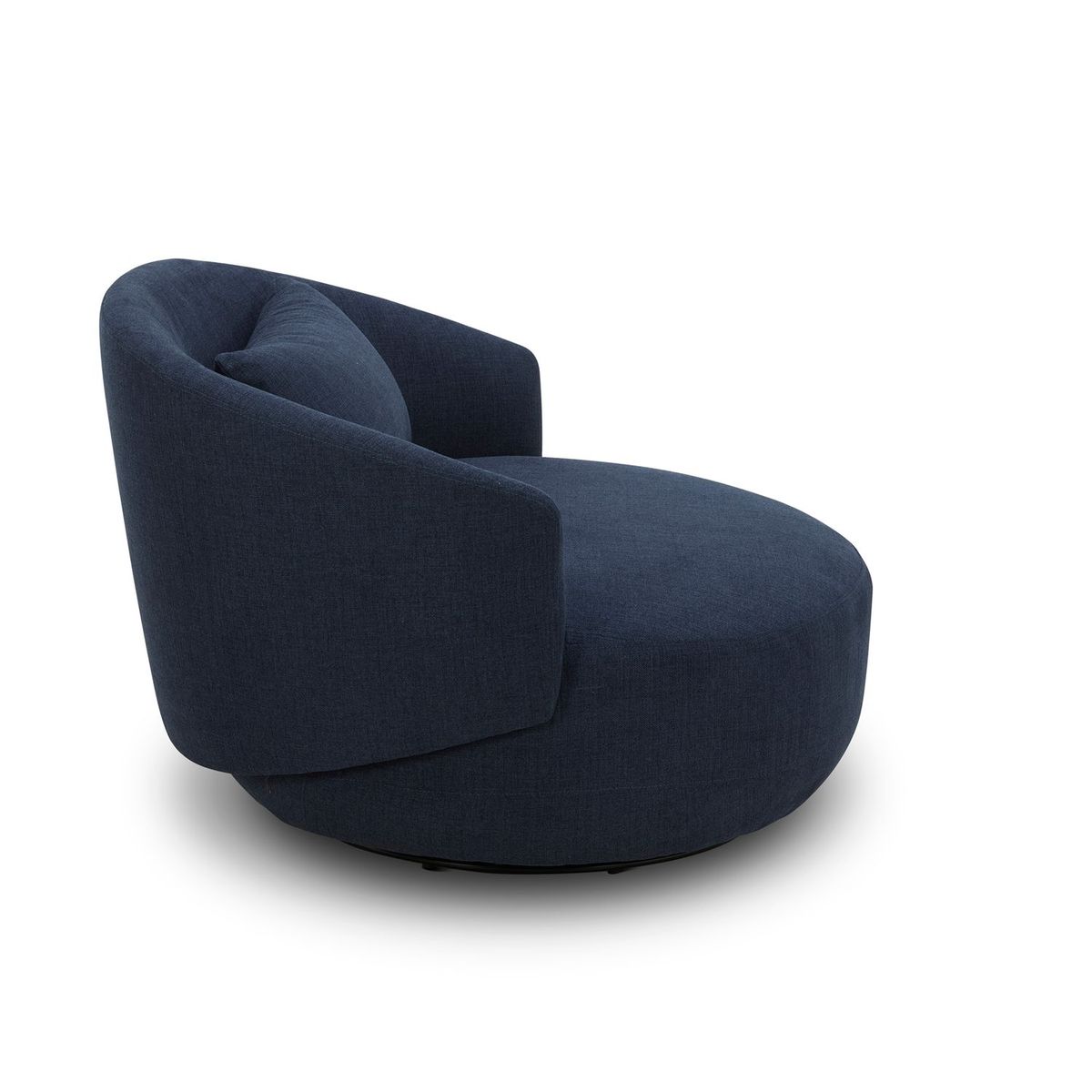 Liberty Furniture Haley Upholstered Swivel Cuddler Chair in Midnight