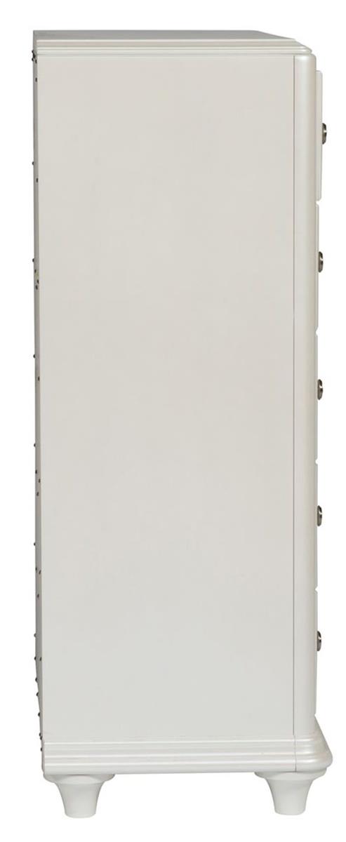 Liberty Furniture Stardust 5 Drawer Chest in Iridescent White