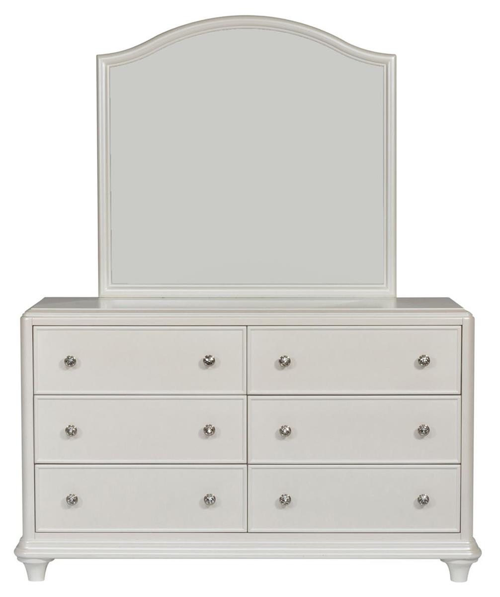 Liberty Furniture Stardust Mirror in Iridescent White
