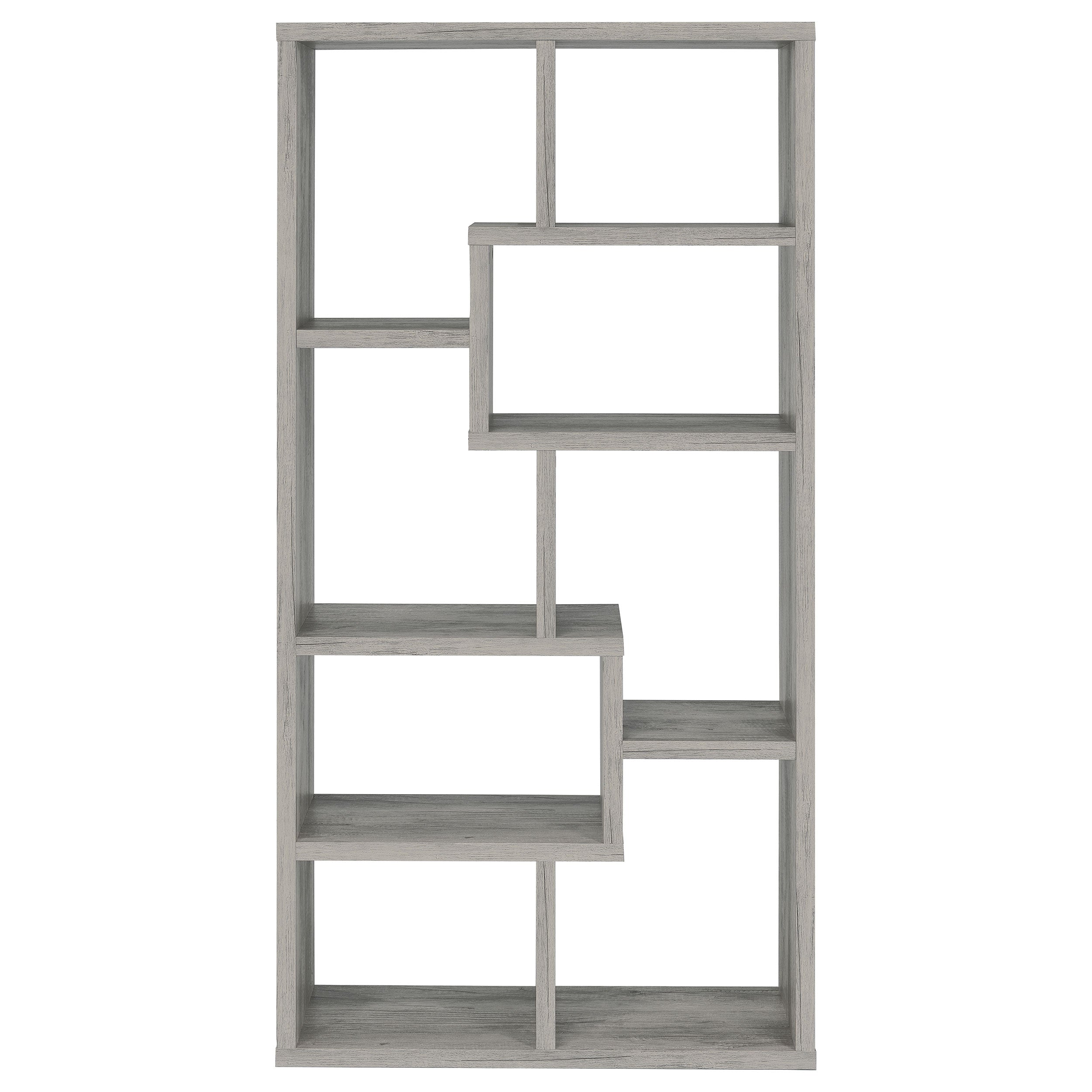 Theo 10-shelf Bookcase Weathered Grey