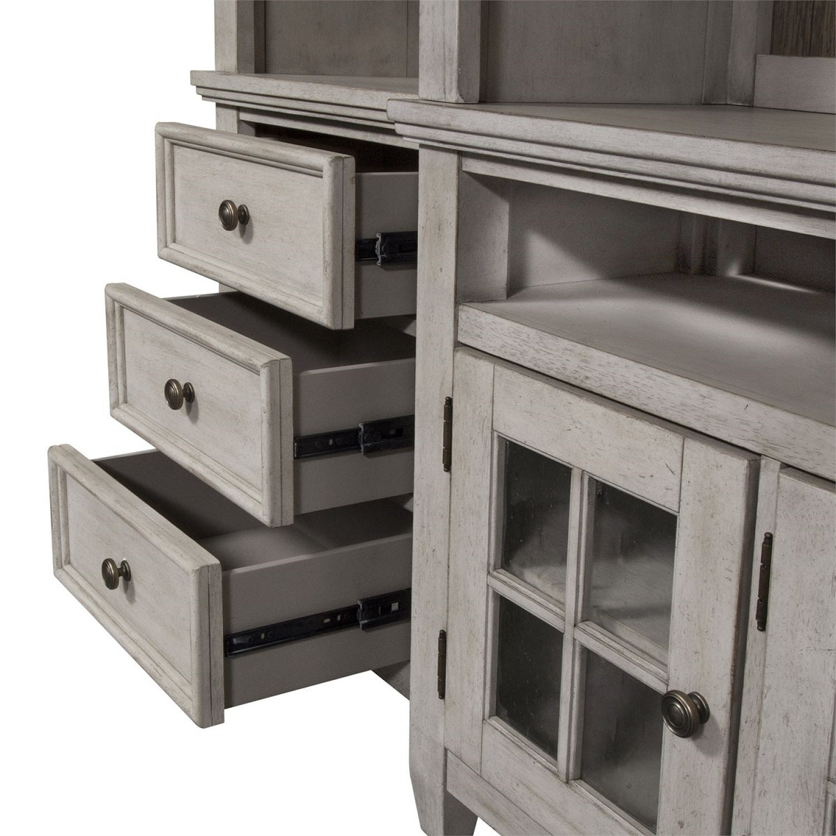 Liberty Heartland 66" Entertainment Center with Piers in Antique White