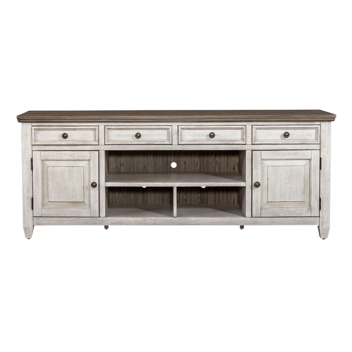 Liberty Heartland 76" Tile TV Console in Antique White
