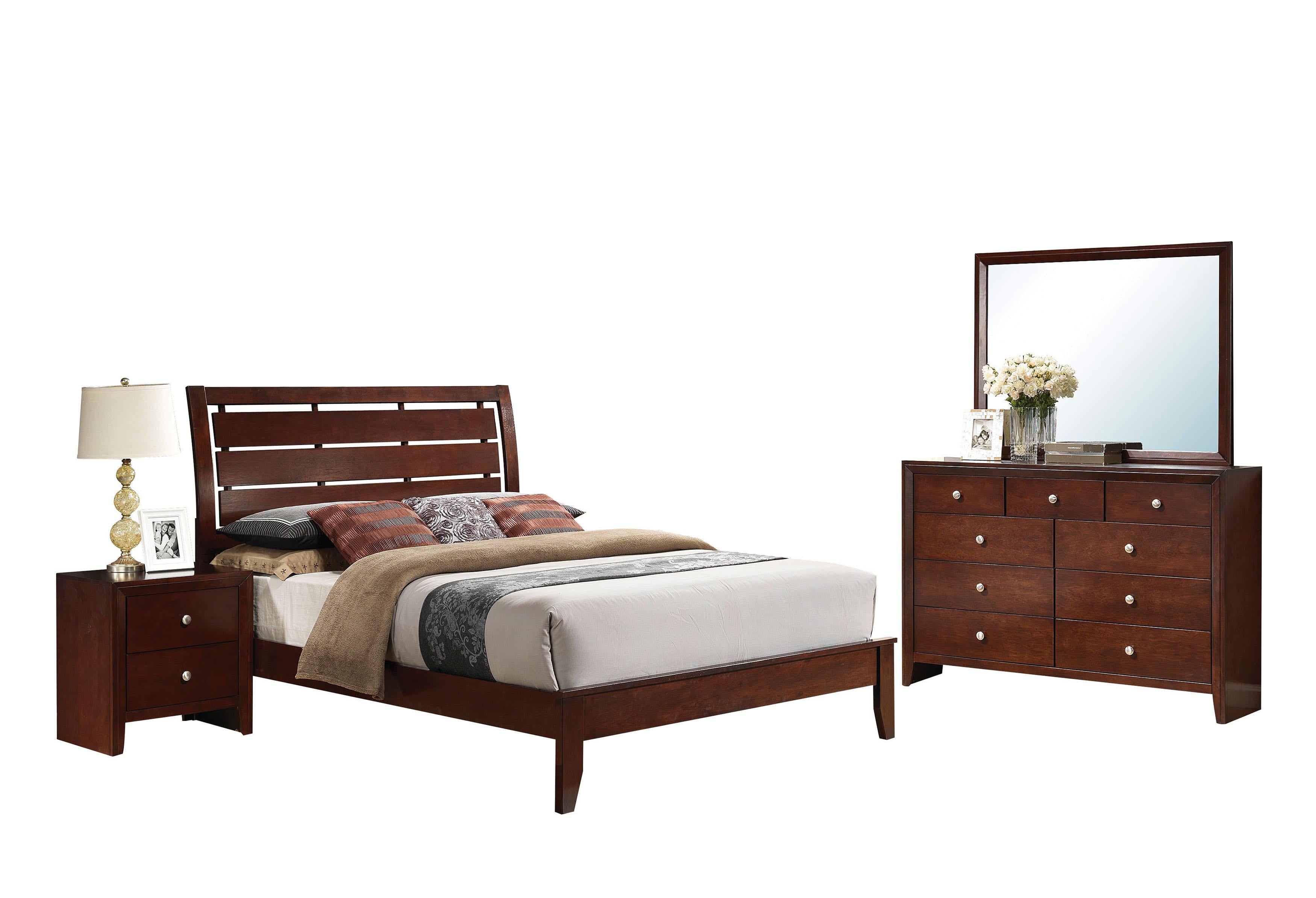 Ilana Brown Cherry Queen Bed image