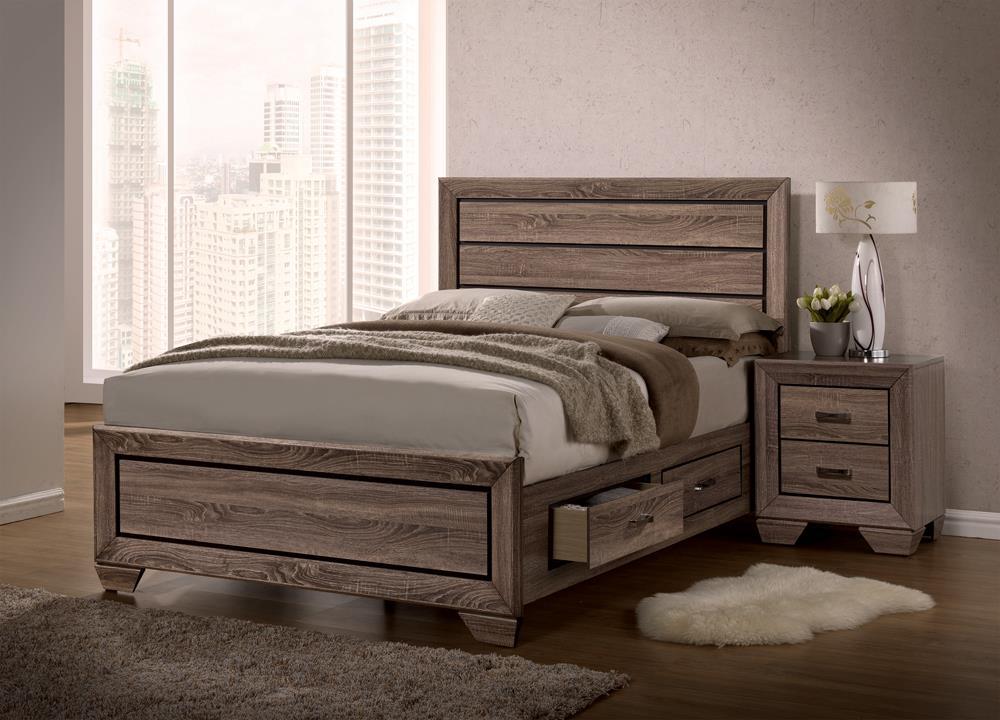 Kauffman California King, E.king, & Queen Panel Bed Washed Taupe