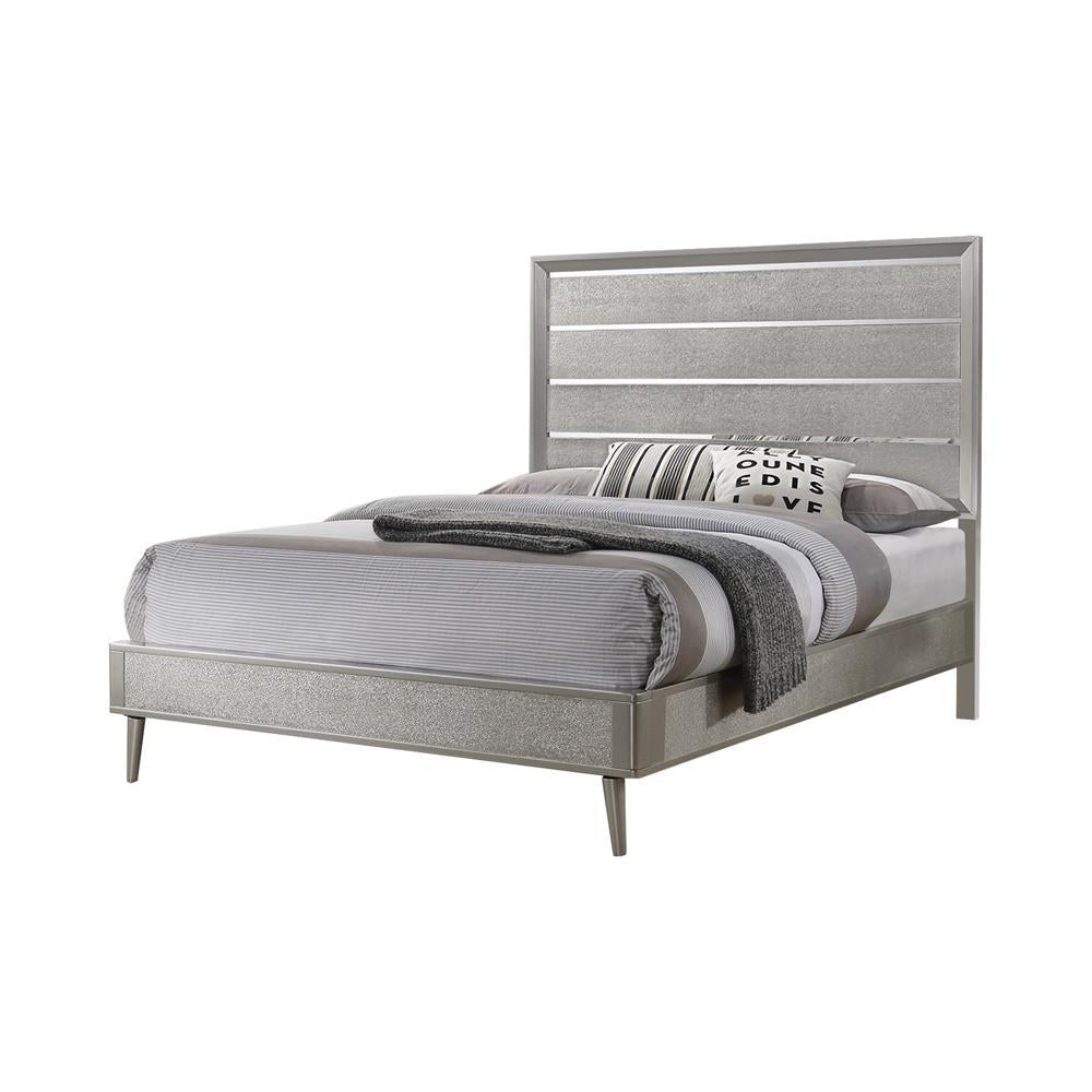 Ramon Queen Panel Bed Metallic Sterling