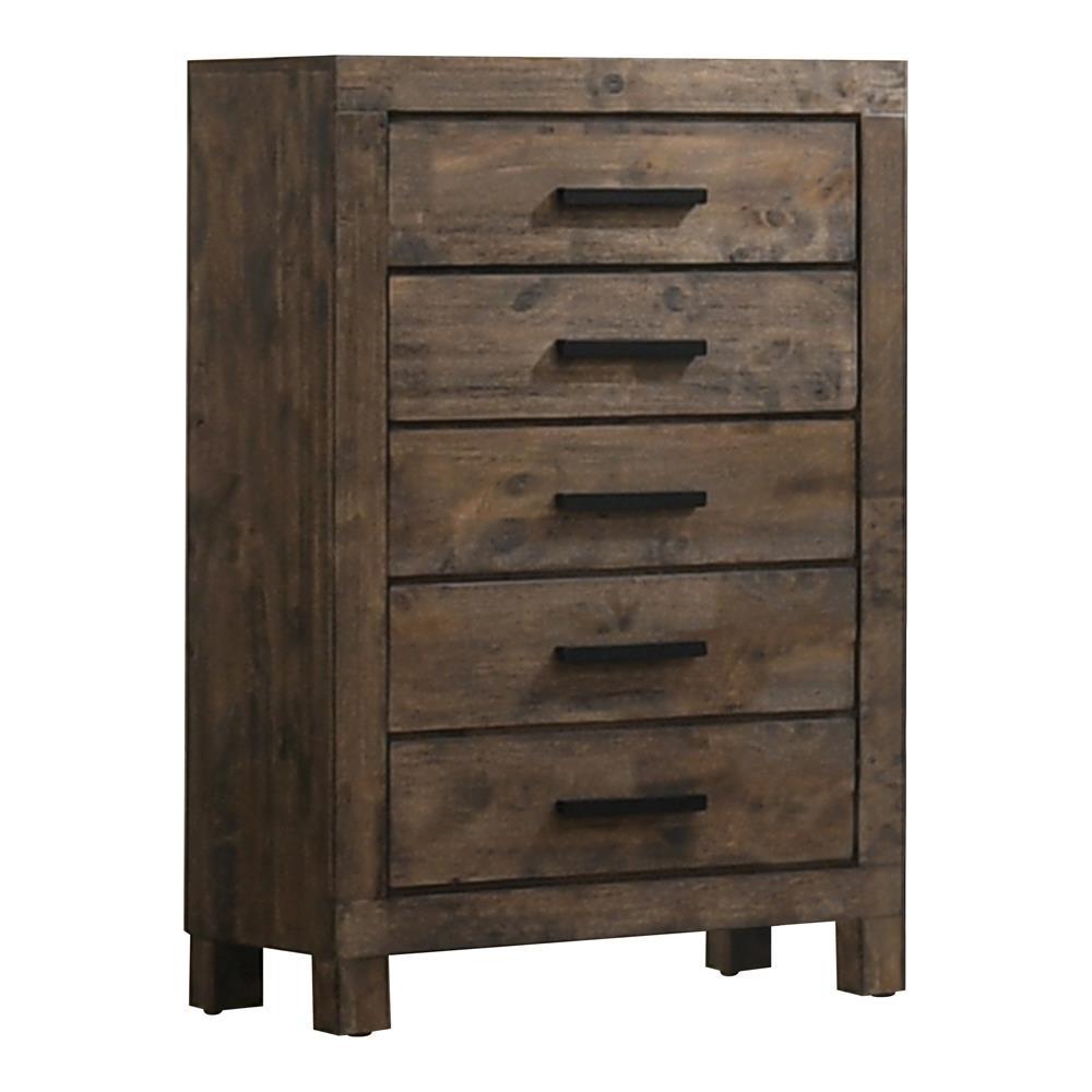 Woodmont 5-drawer Chest Rustic Golden Brown