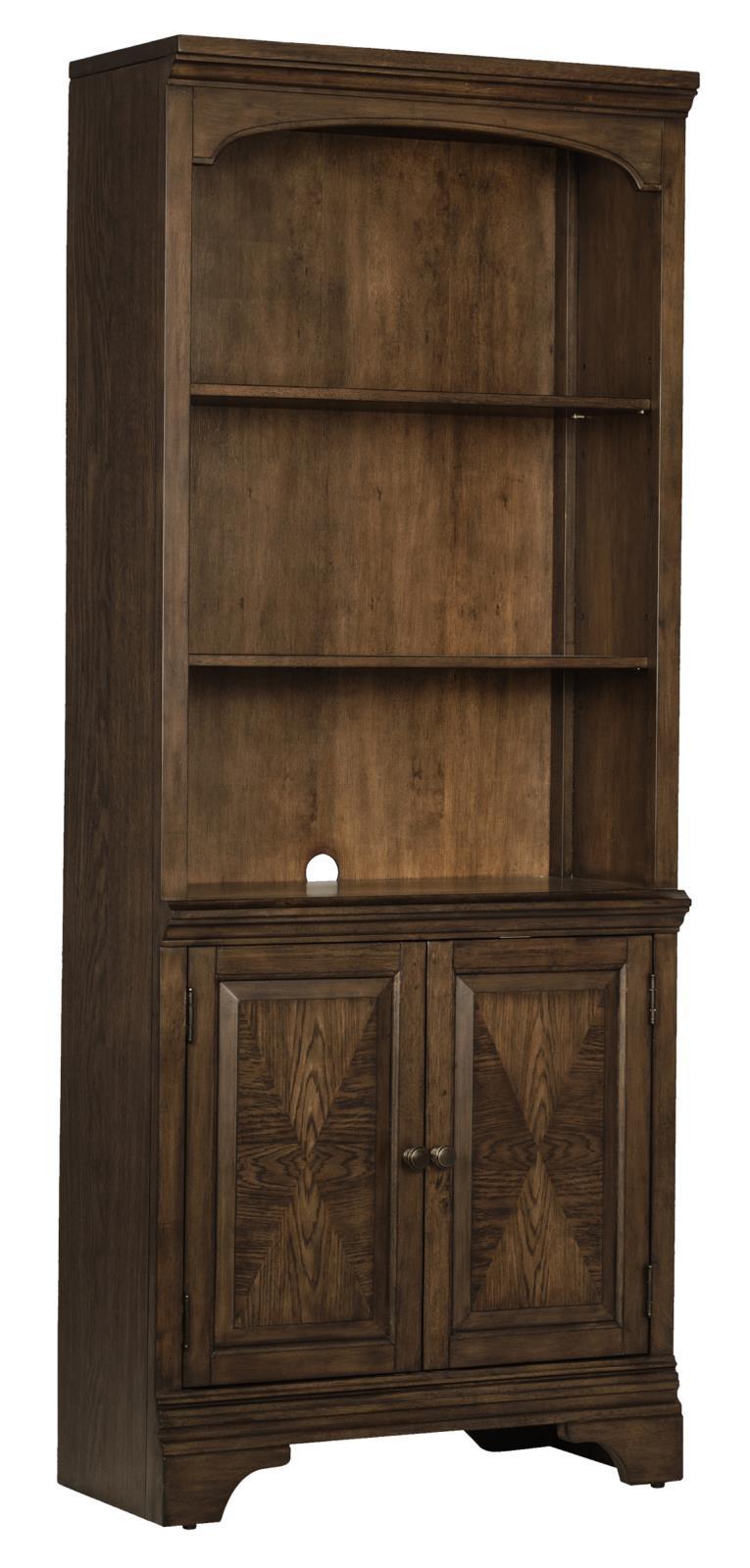 Hartshill Bookcase with Cabinet Burnished Oak