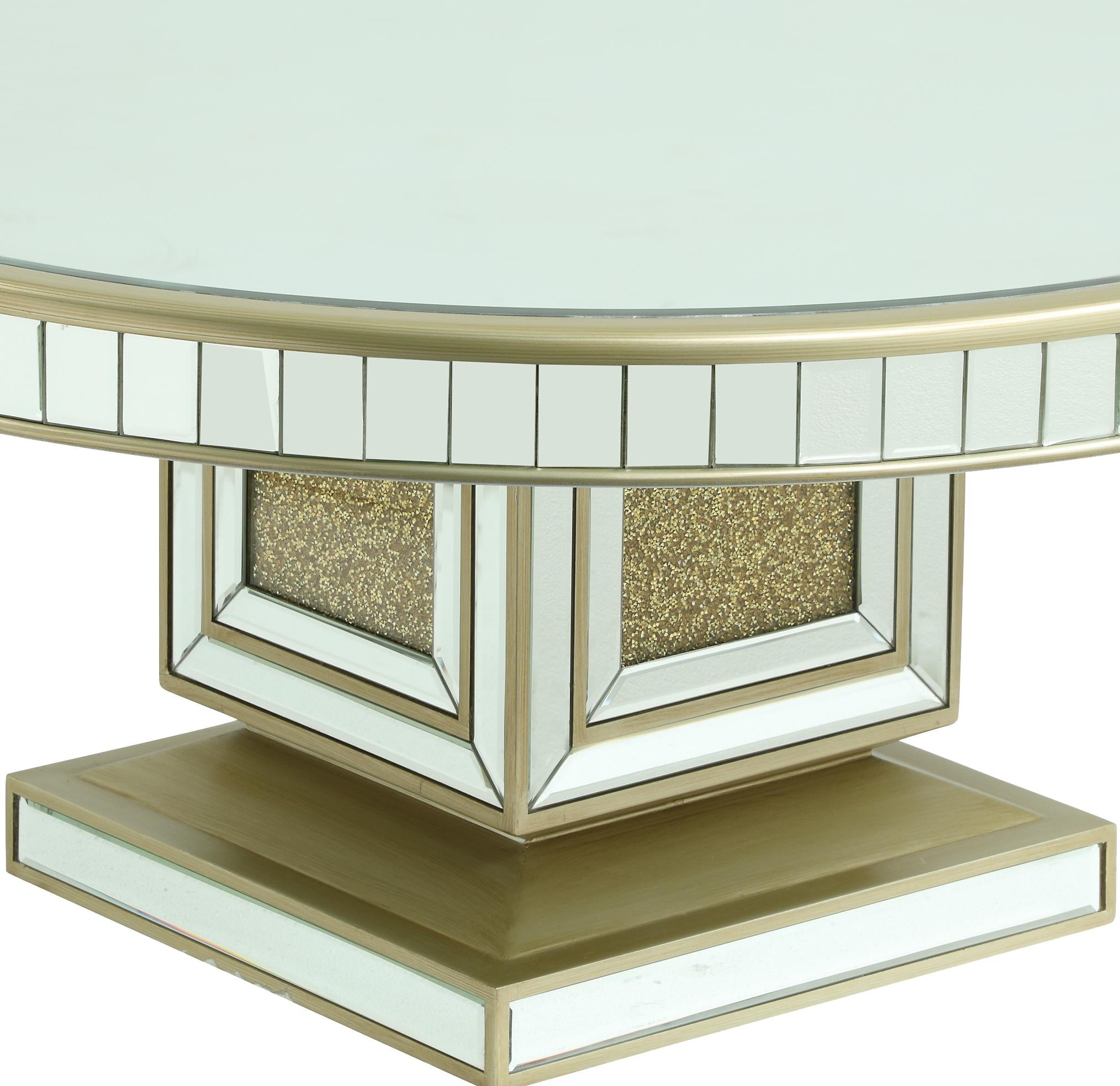 Harlow Modern Style Glass Coffee Table with Gold fiinish