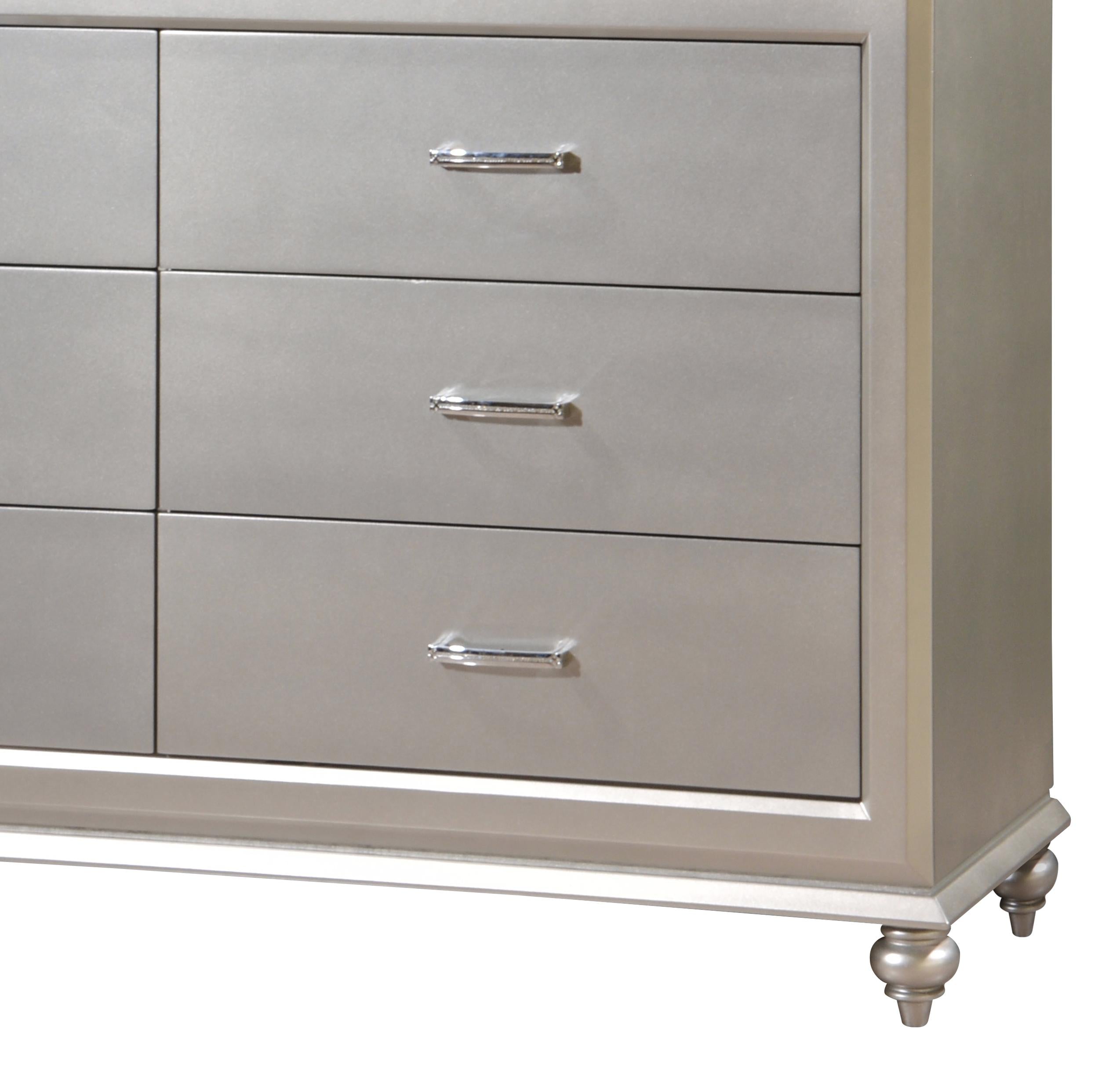 Alia Modern Style Dresser in Silver finish Wood