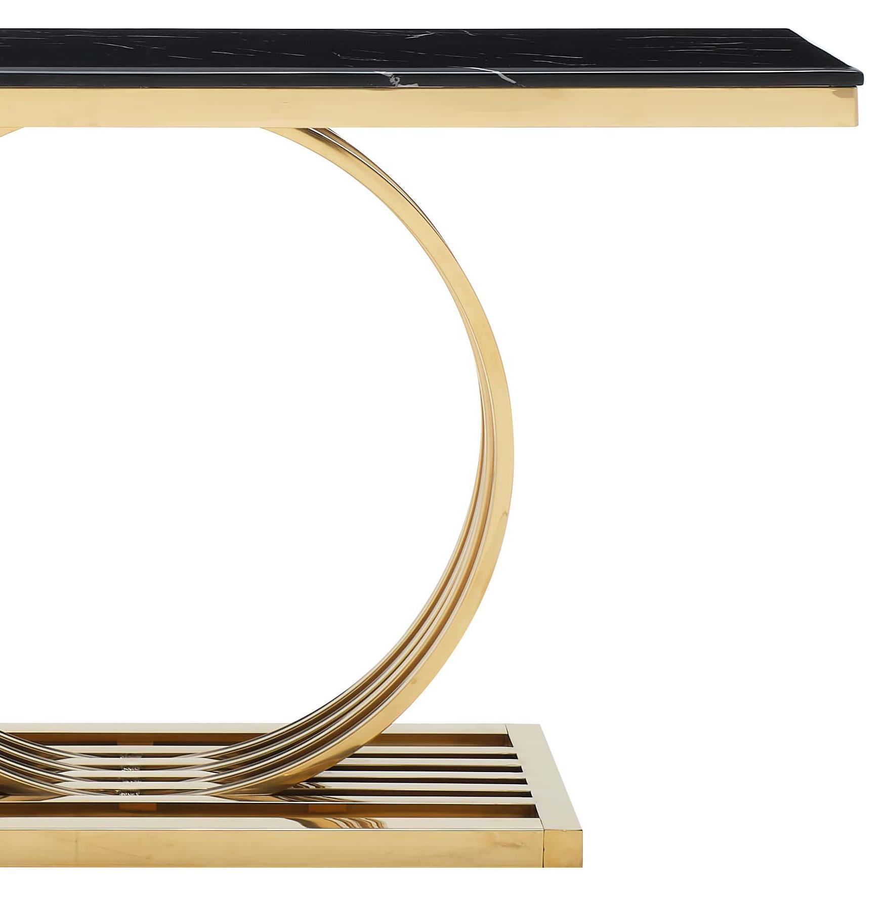 Arlene Modern Style Marble Console Table with Metal Base