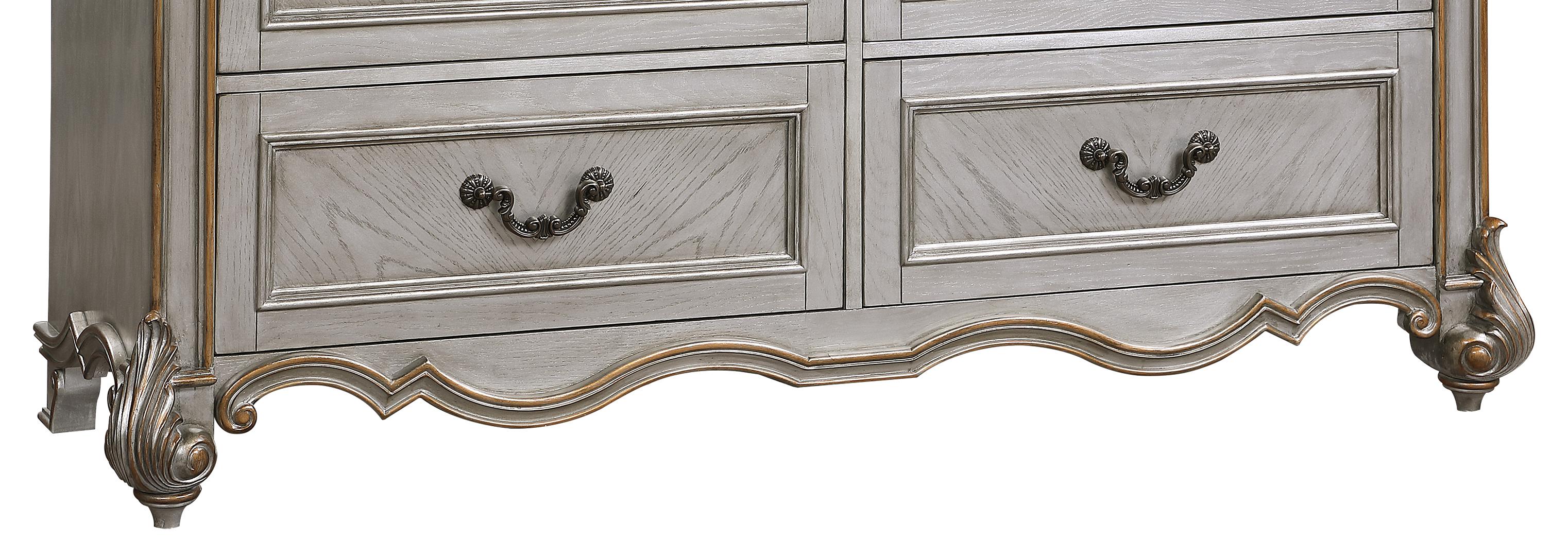 Melrose Transitional Style Dresser in Silver finish Wood