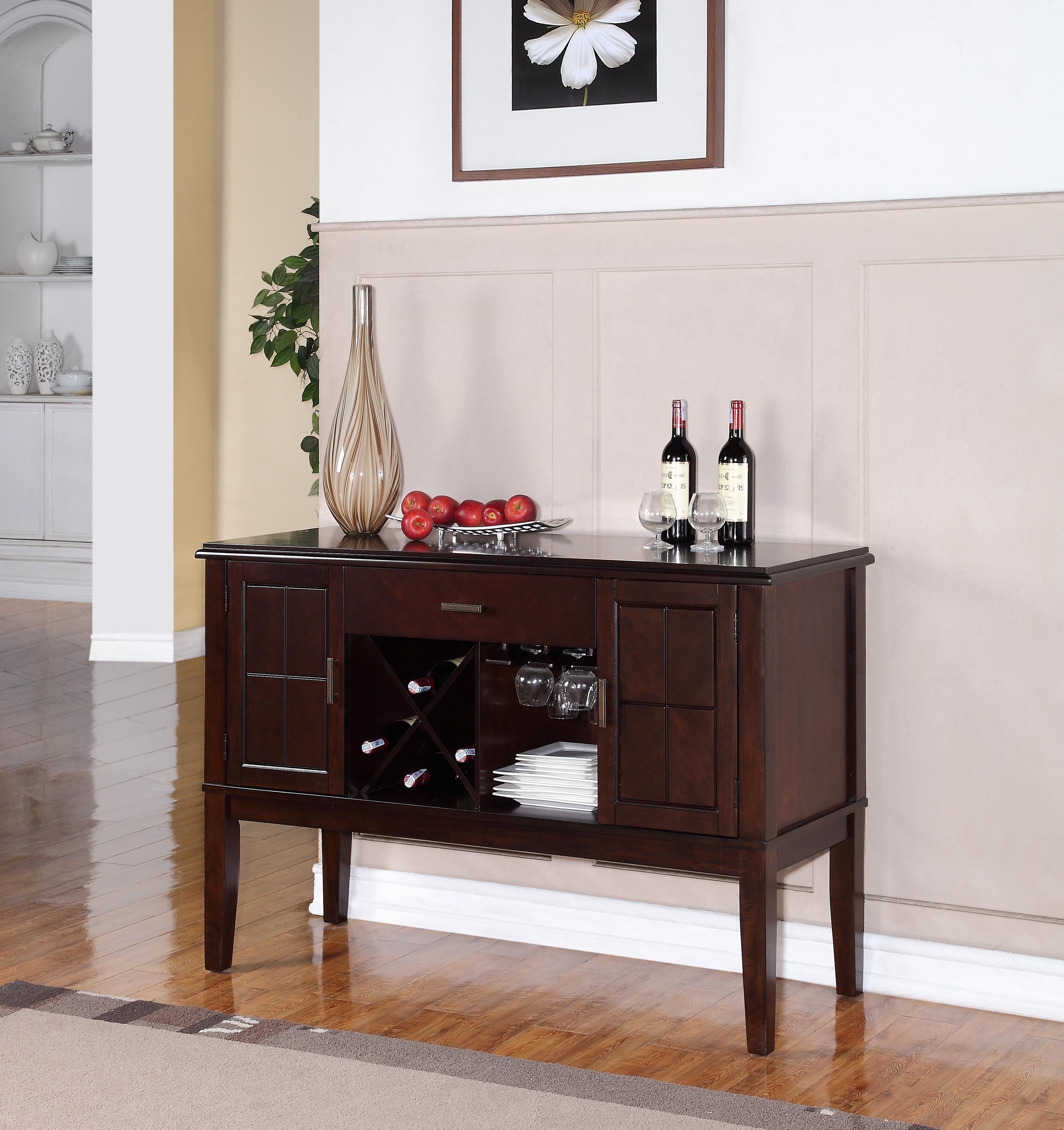 Era Transitional Style Dining Server in Espresso finish Wood