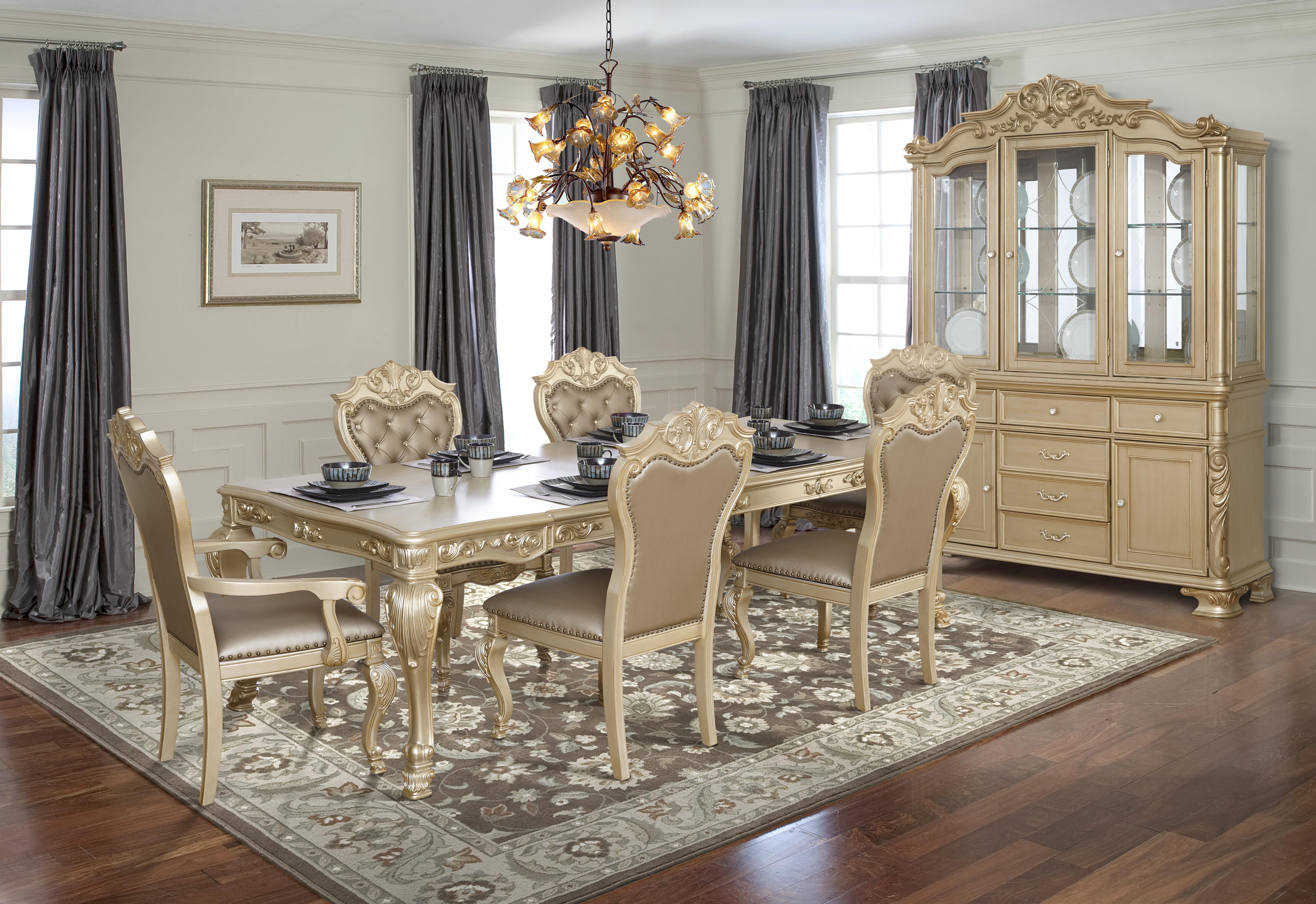 Miranda Transitional Style Dining Buffet in Gold finish Wood