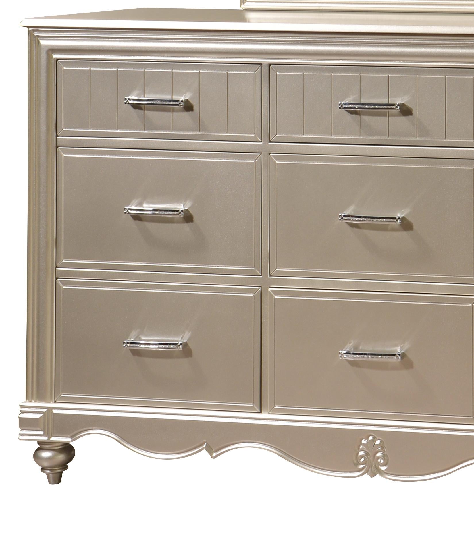 Faisal Transitional Style Dresser in Champagne finish Wood